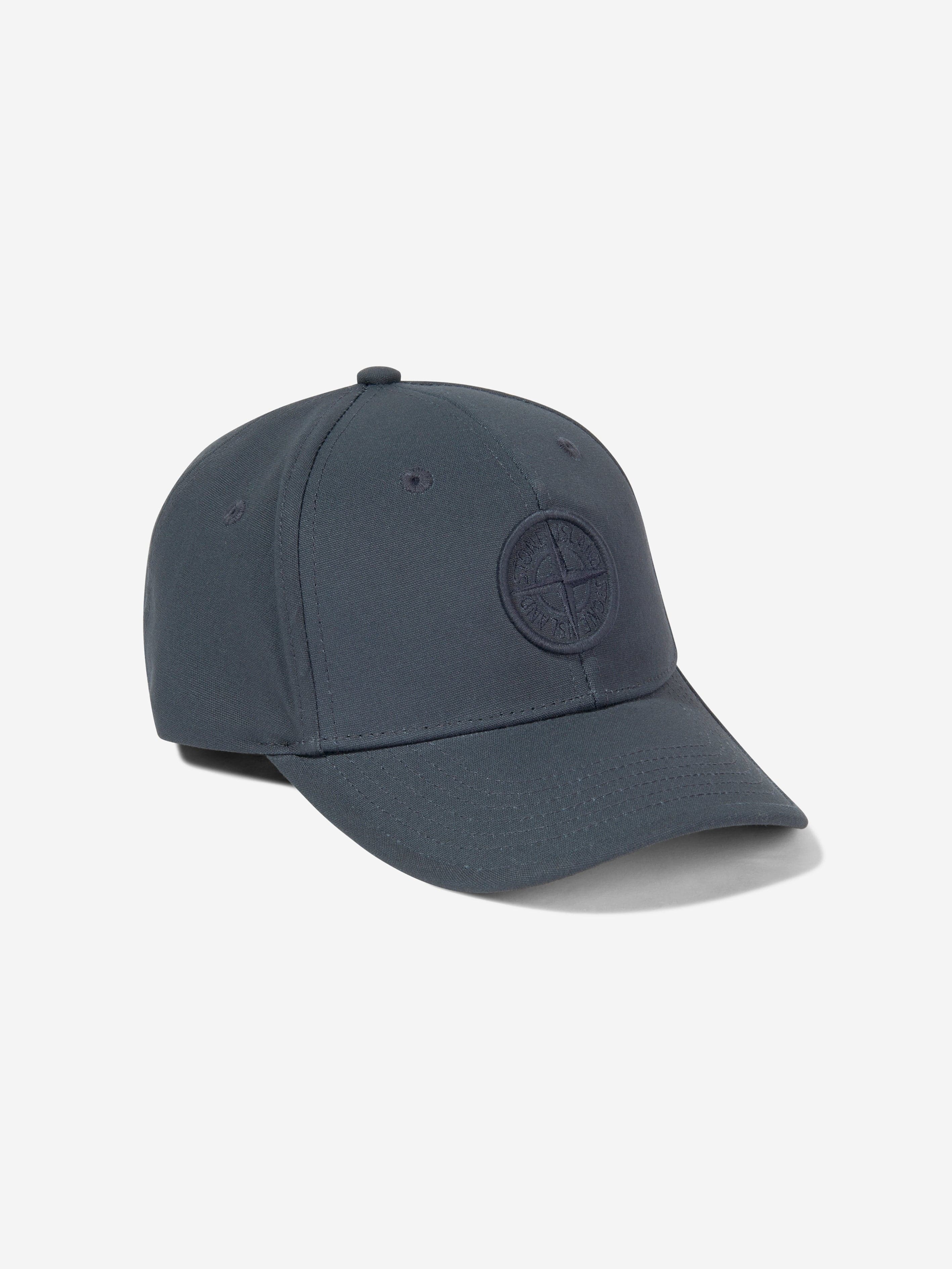 Stone Island Boys Embroidered Compass Logo Cap in Navy