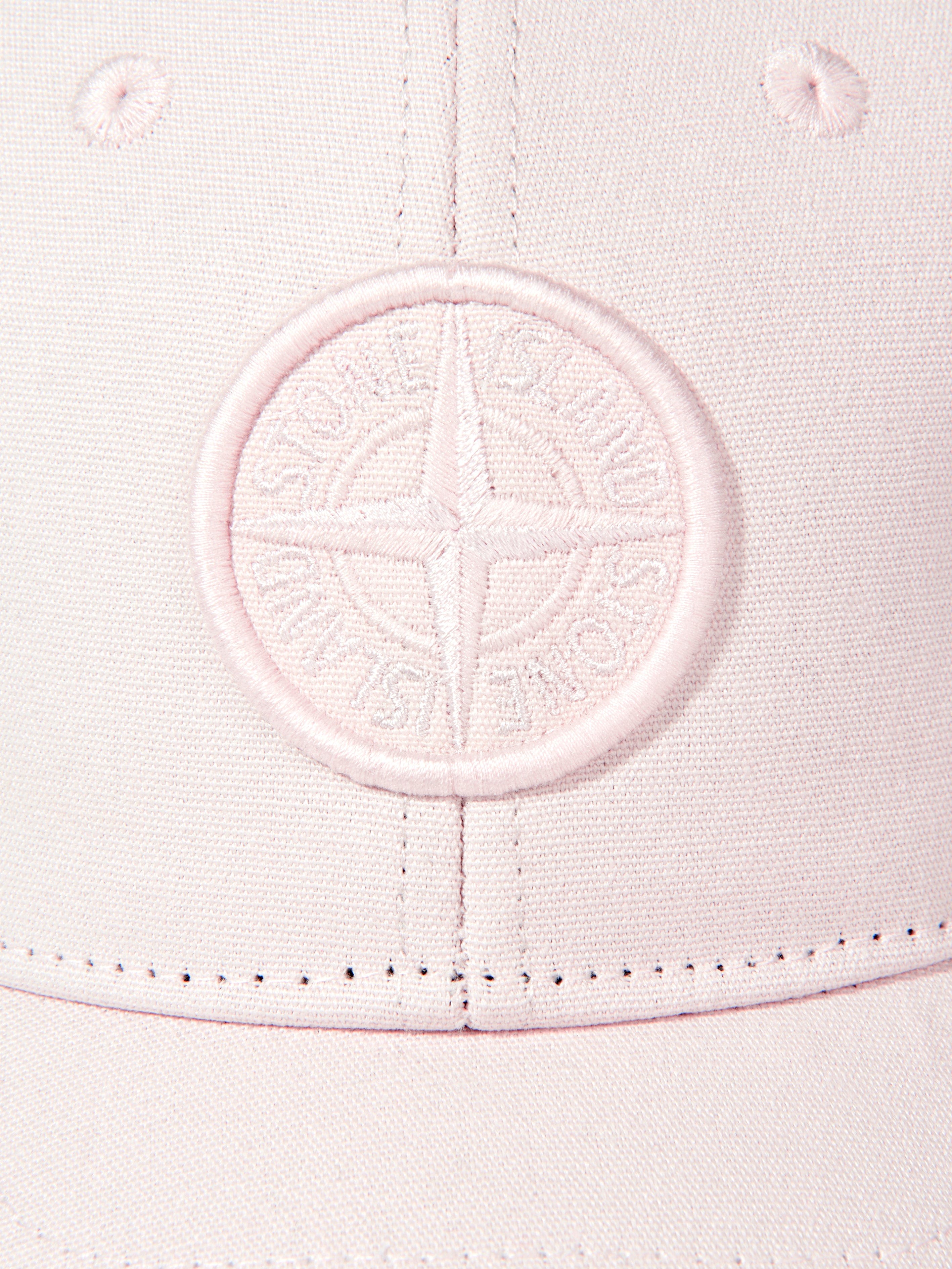 Stone Island Boys Embroidered Compass Logo Cap in Pink