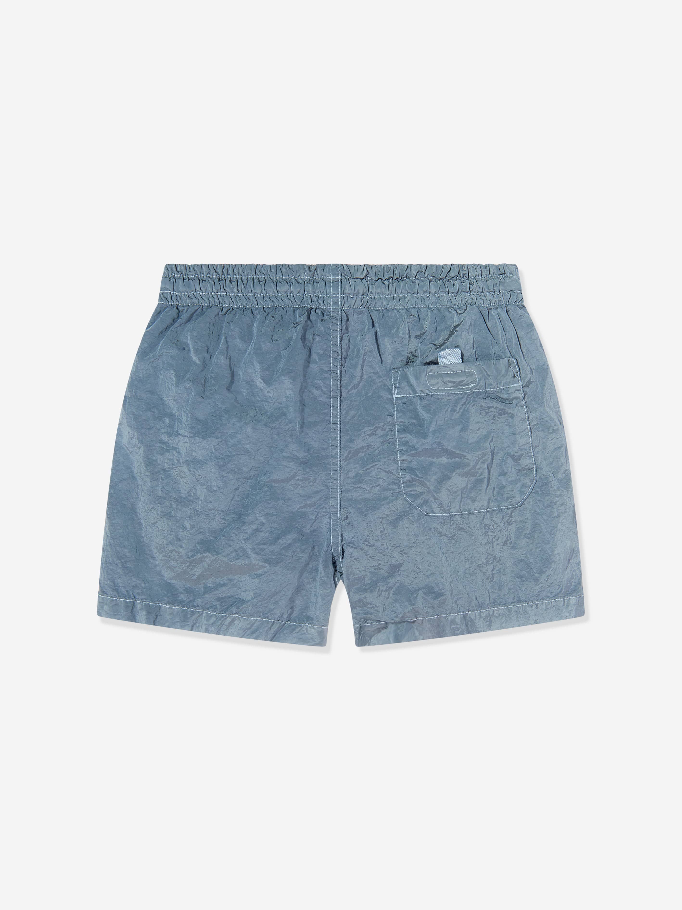 Stone Island Boys Compass Logo Swim Shorts in Blue