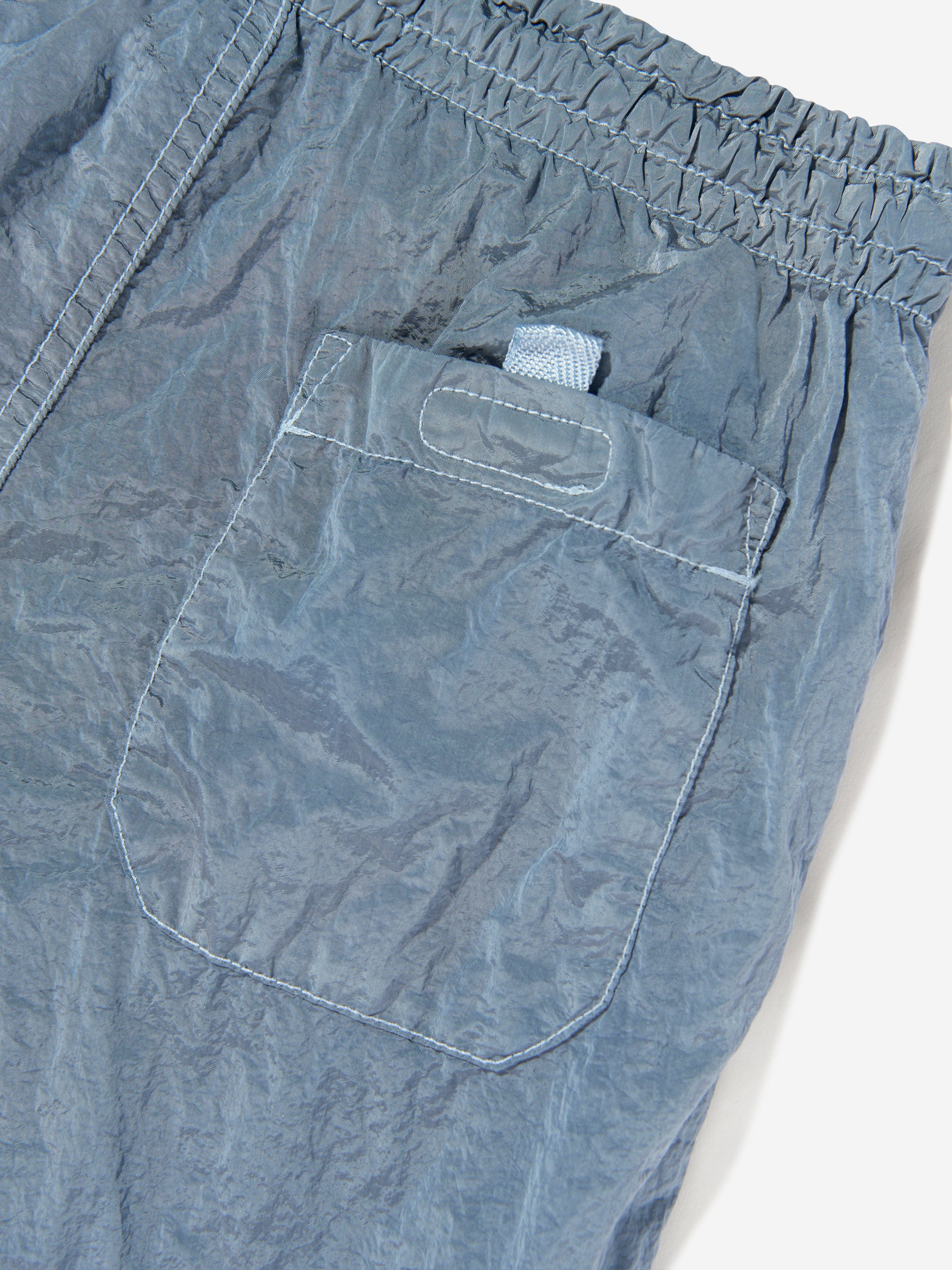 Stone Island Boys Compass Logo Swim Shorts in Blue