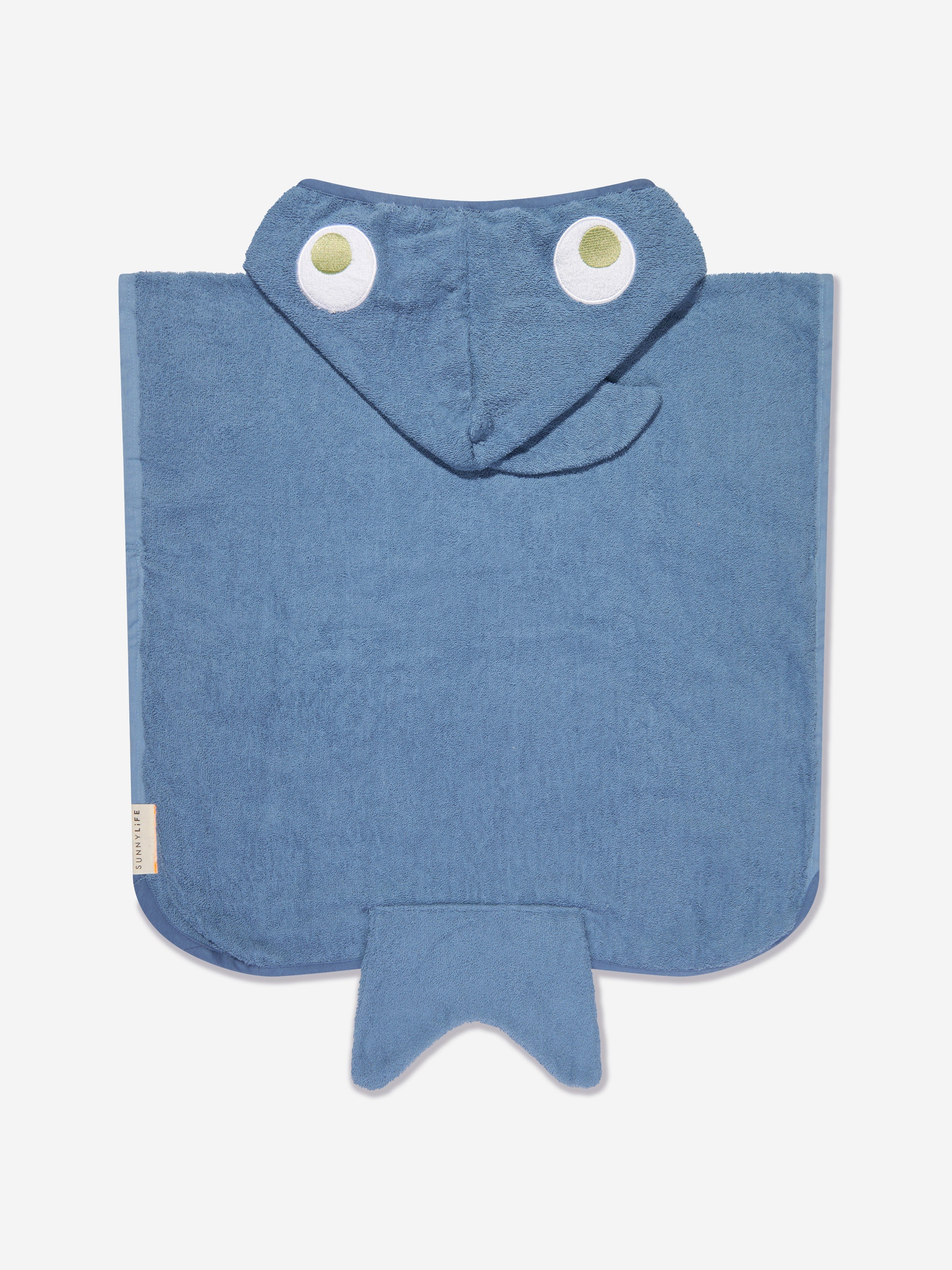 Sunnylife Kids Shark Tribe Hooded Beach Towel in Blue