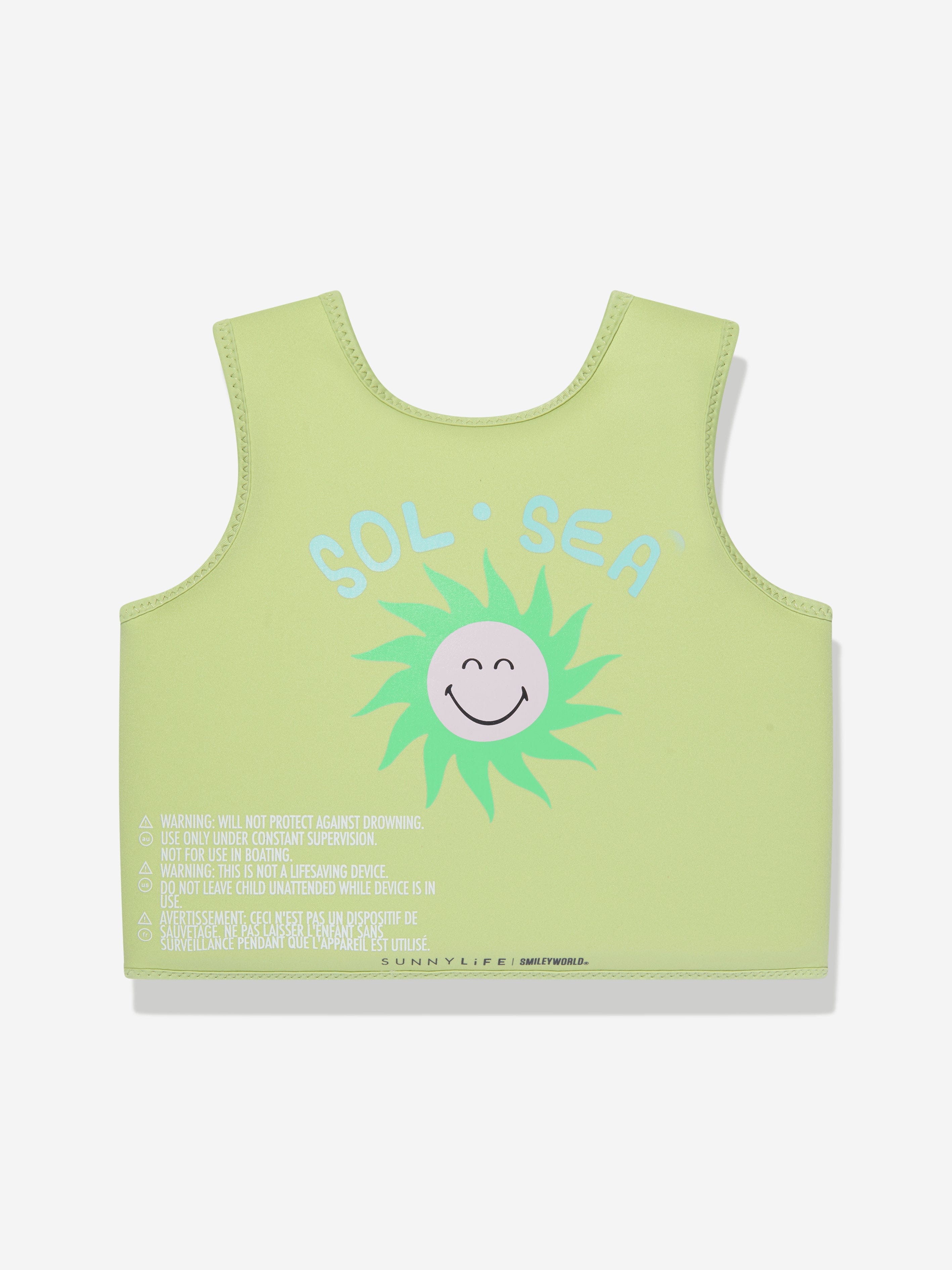 Sunnylife Kids Smiley World Swim Vest in Yellow