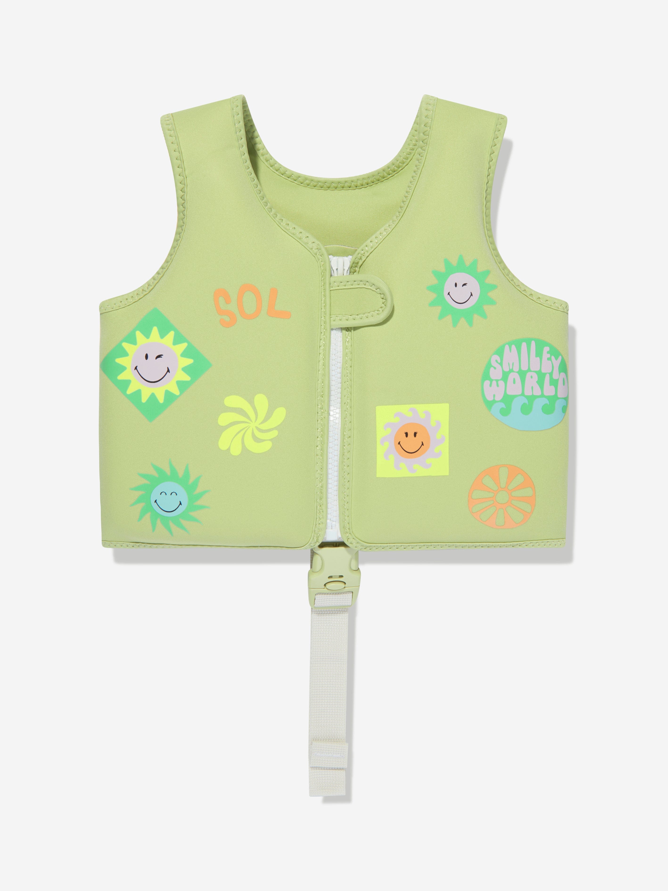 Sunnylife Kids Smiley World Swim Vest in Yellow