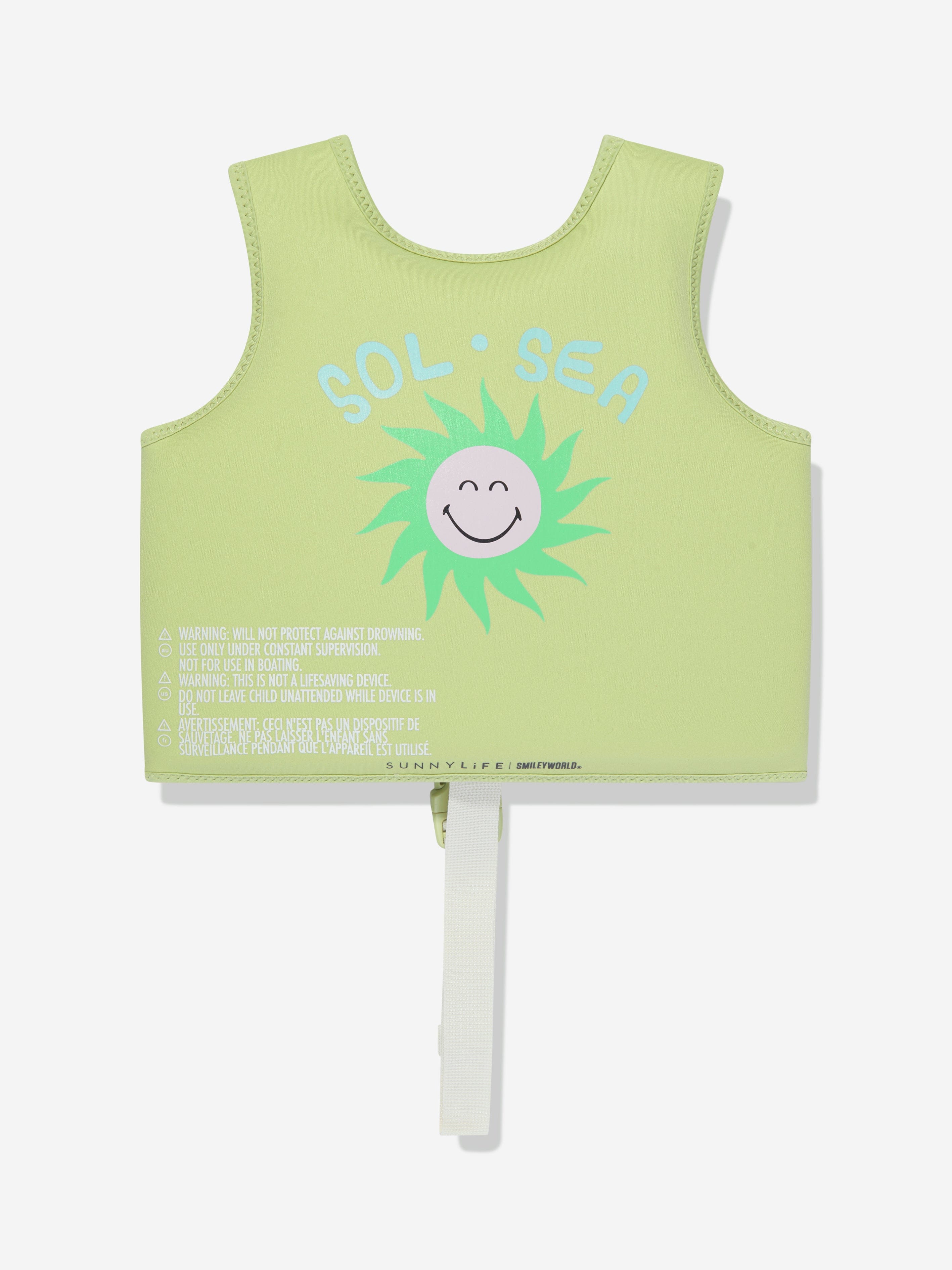 Sunnylife Kids Smiley World Swim Vest in Yellow