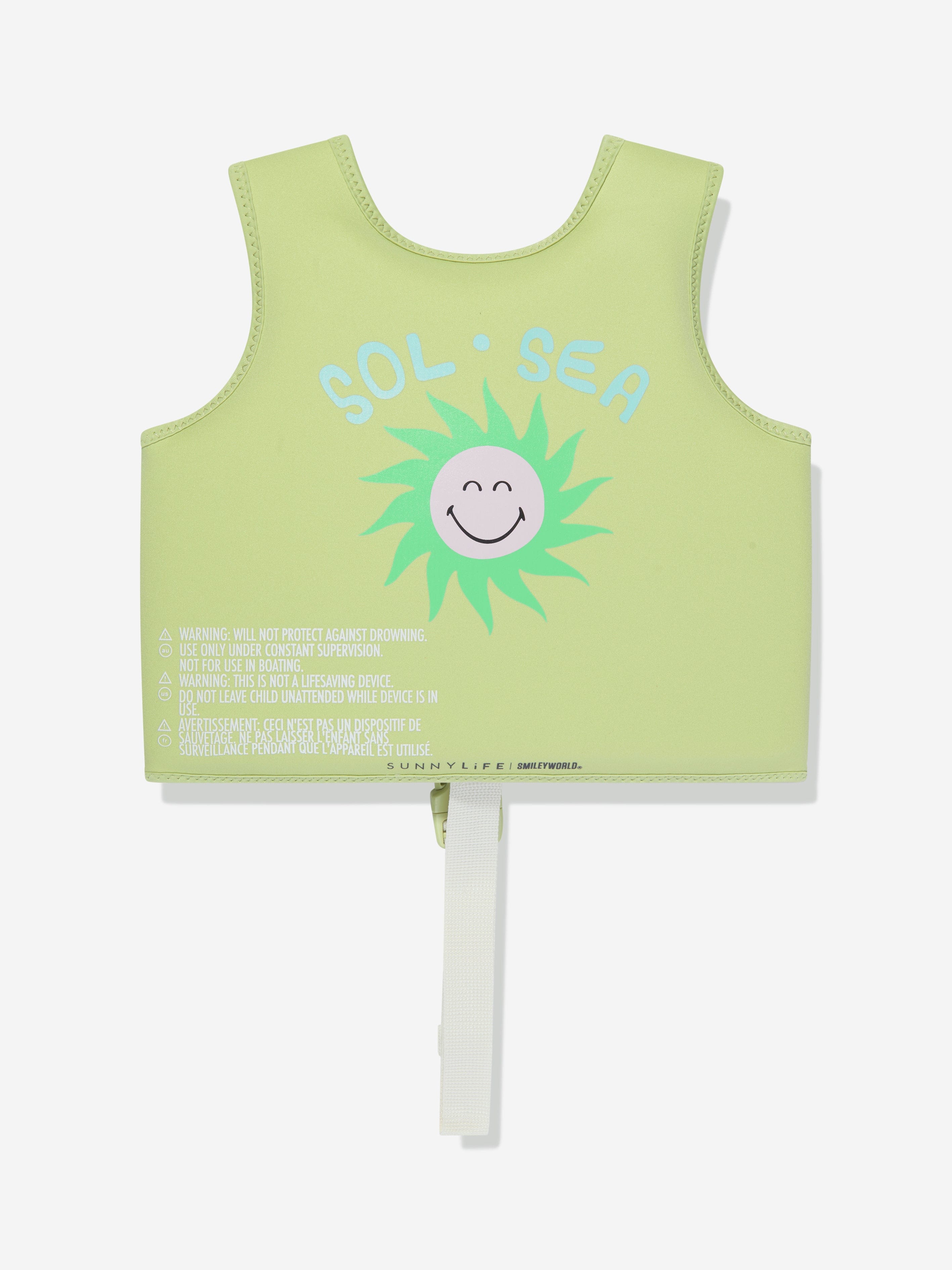 Sunnylife Kids Smiley World Swim Vest in Yellow