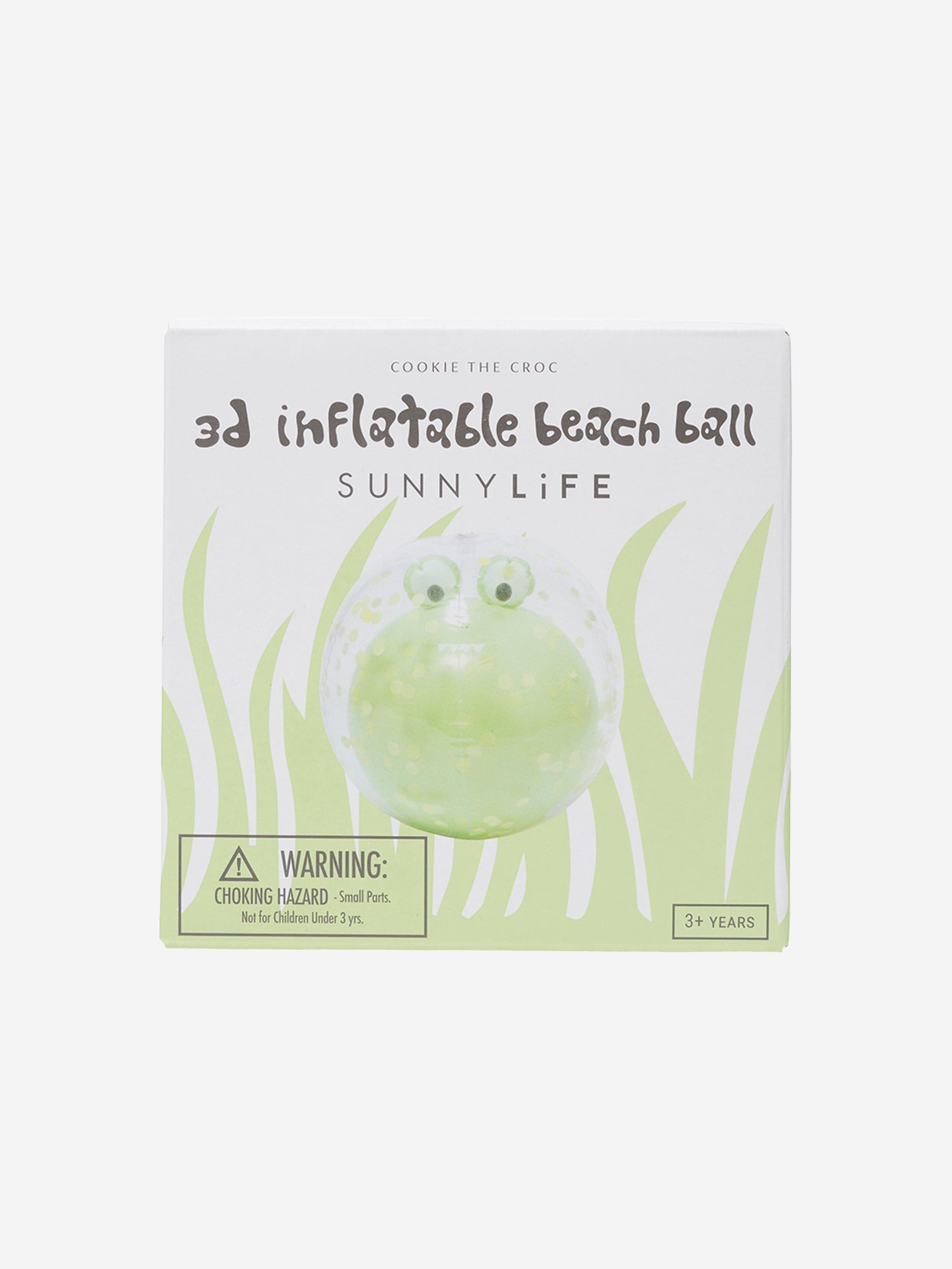 Sunnylife Kids Cookie the Croc 3D Inflatable Beach Ball in Green (35cm)