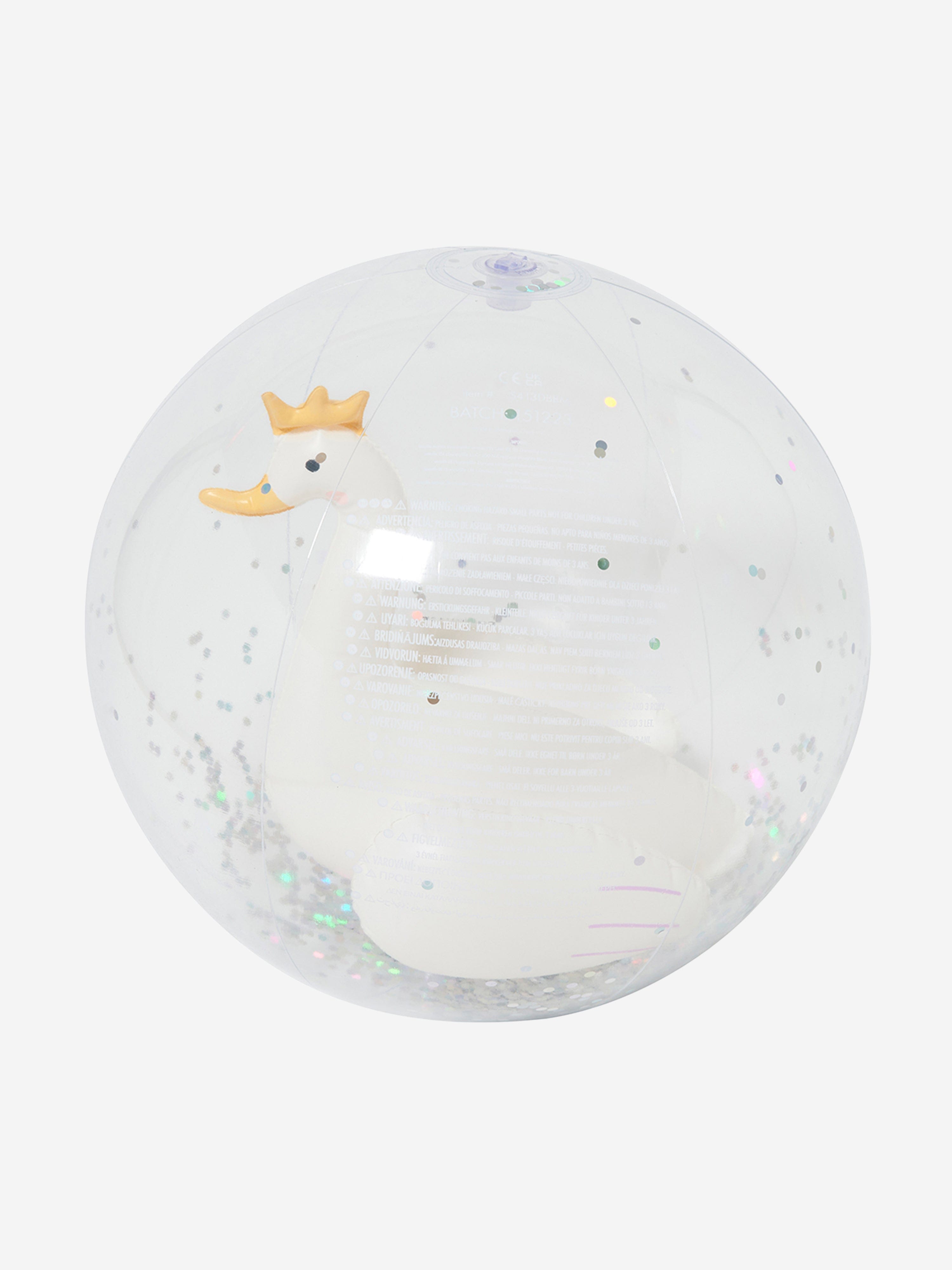 Sunnylife Girls  Princess Swan 3D Inflatable Beach Ball in White (35cm)