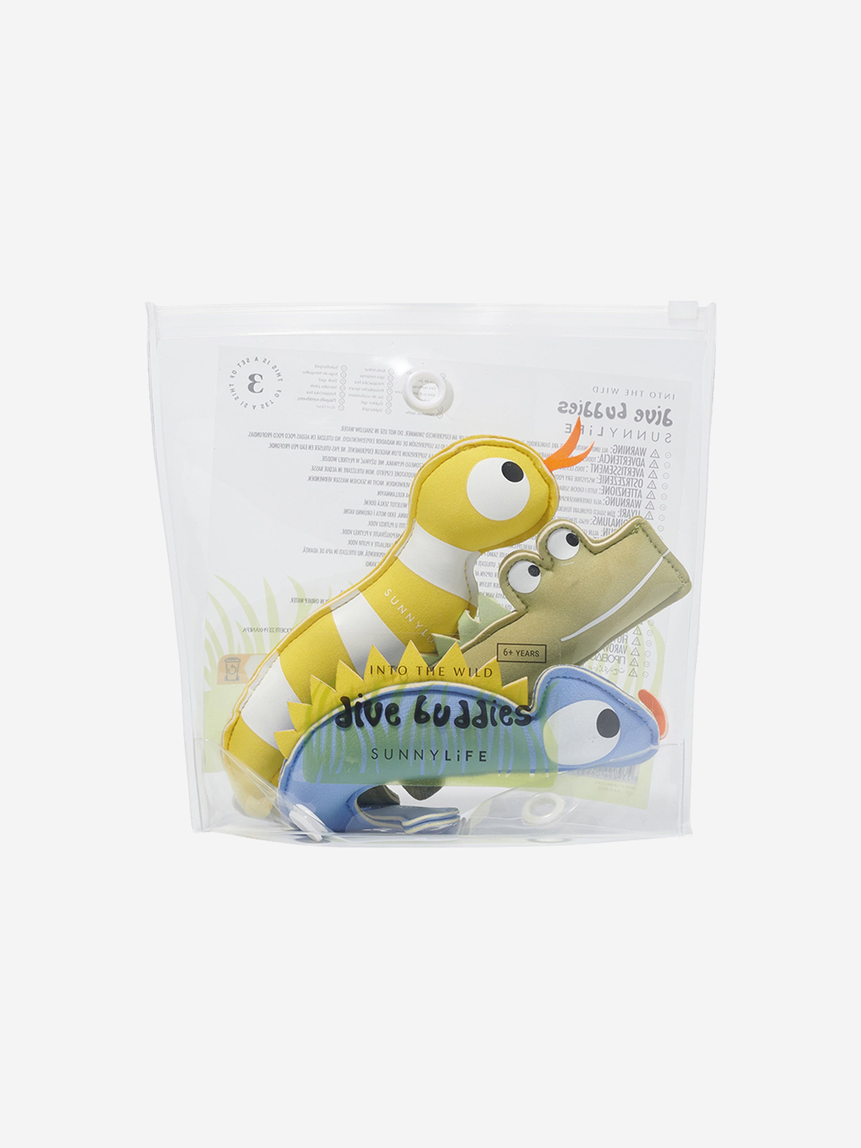 Sunnylife Kids Into the Wild Set of 3 Dive Buddies in Multicolour (20cm)