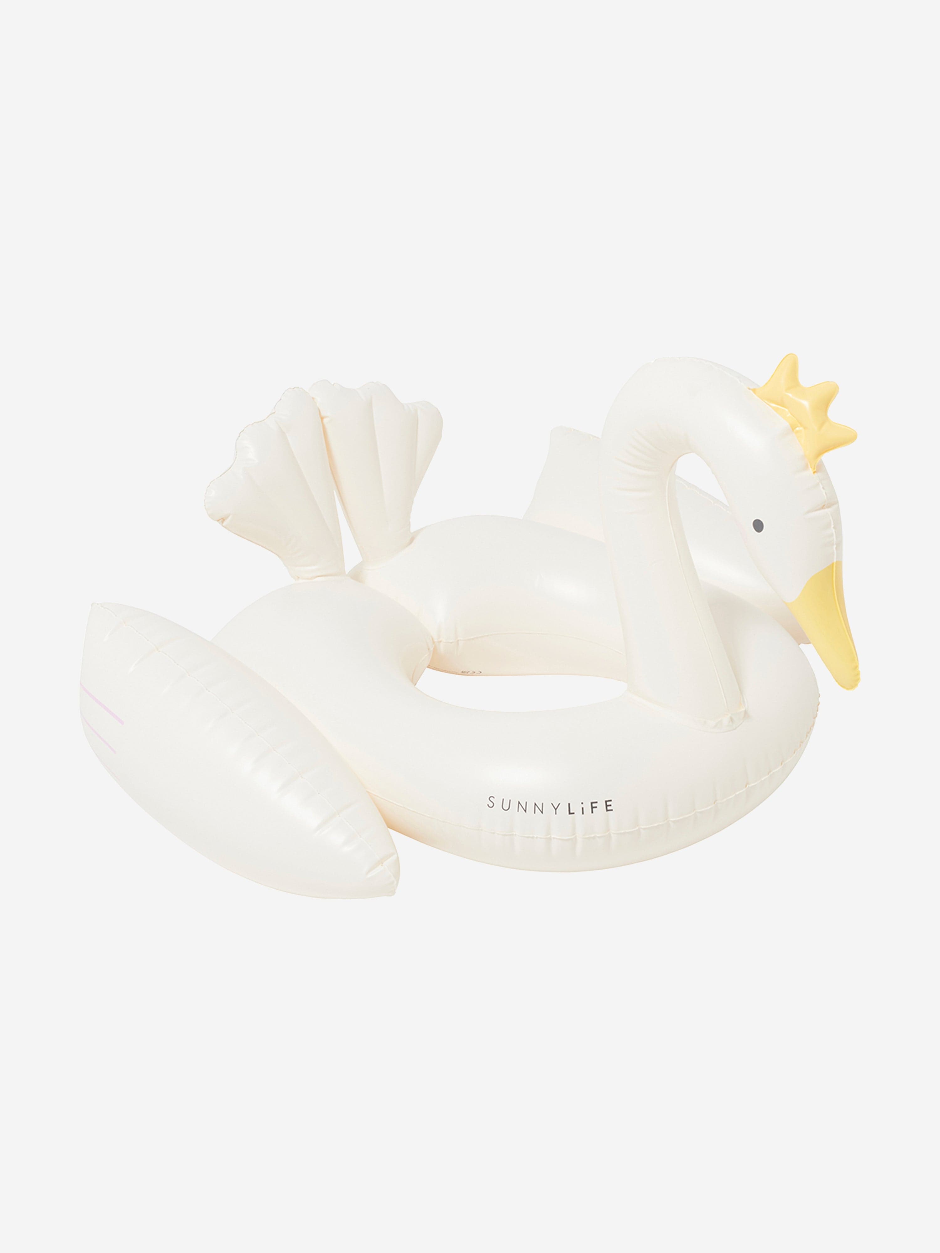 Sunnylife Girls Princess Swan Tube Pool Ring in White (70cm)