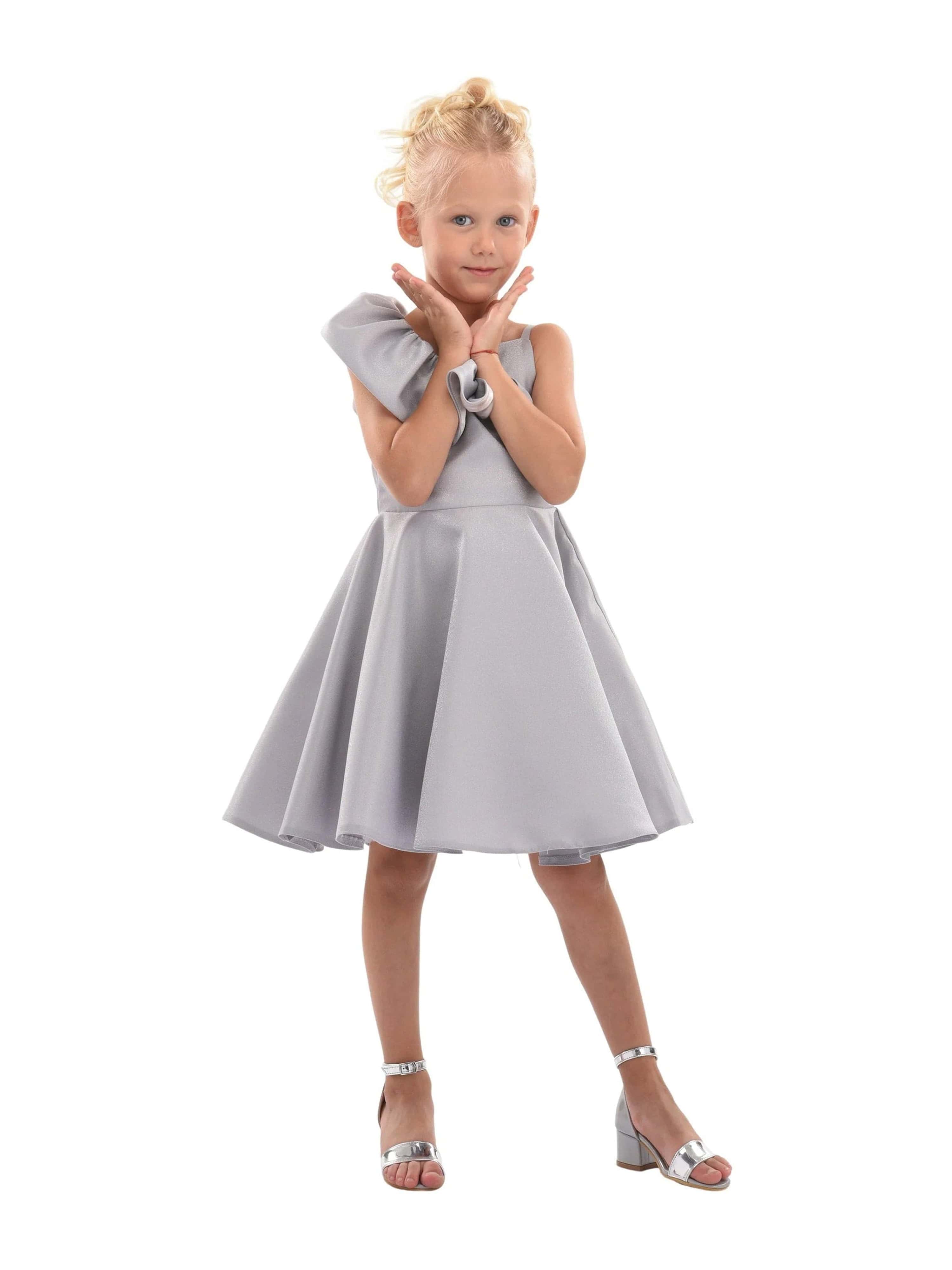 Silver Riviera Off Shoulder Ruffle Dress