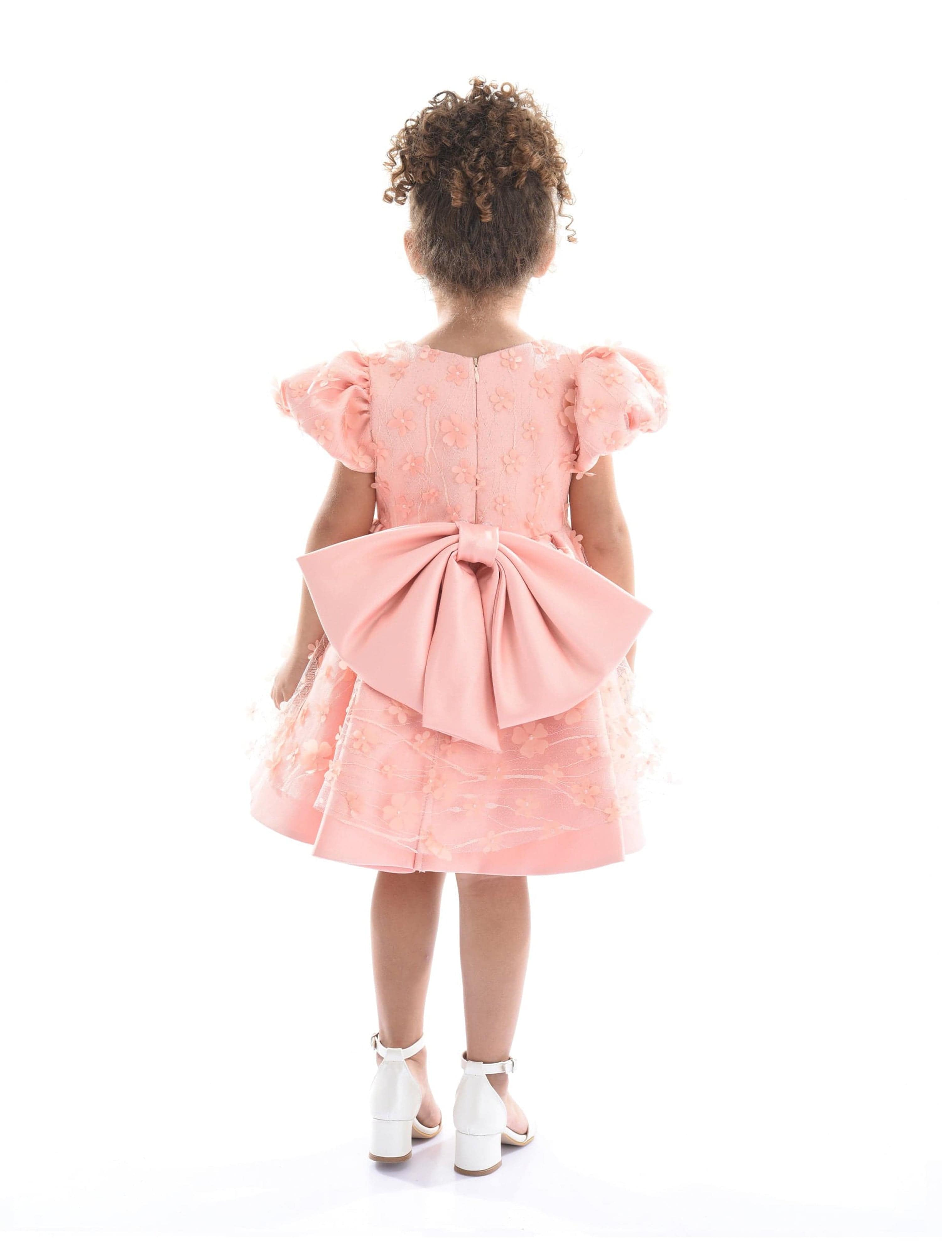 Coral Moneta Floral Bow Dress