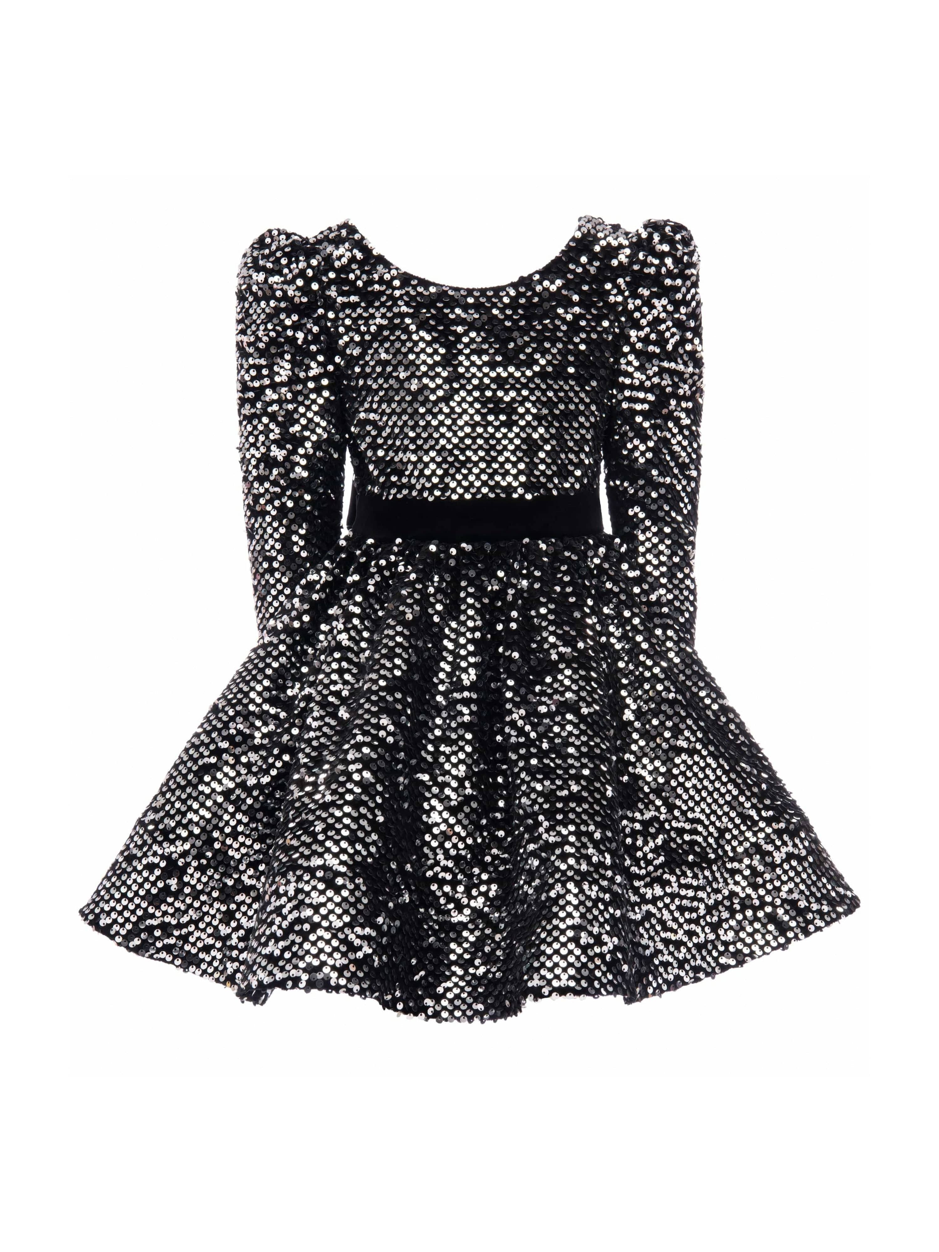 Black Merribrook Sequin Bow Dress