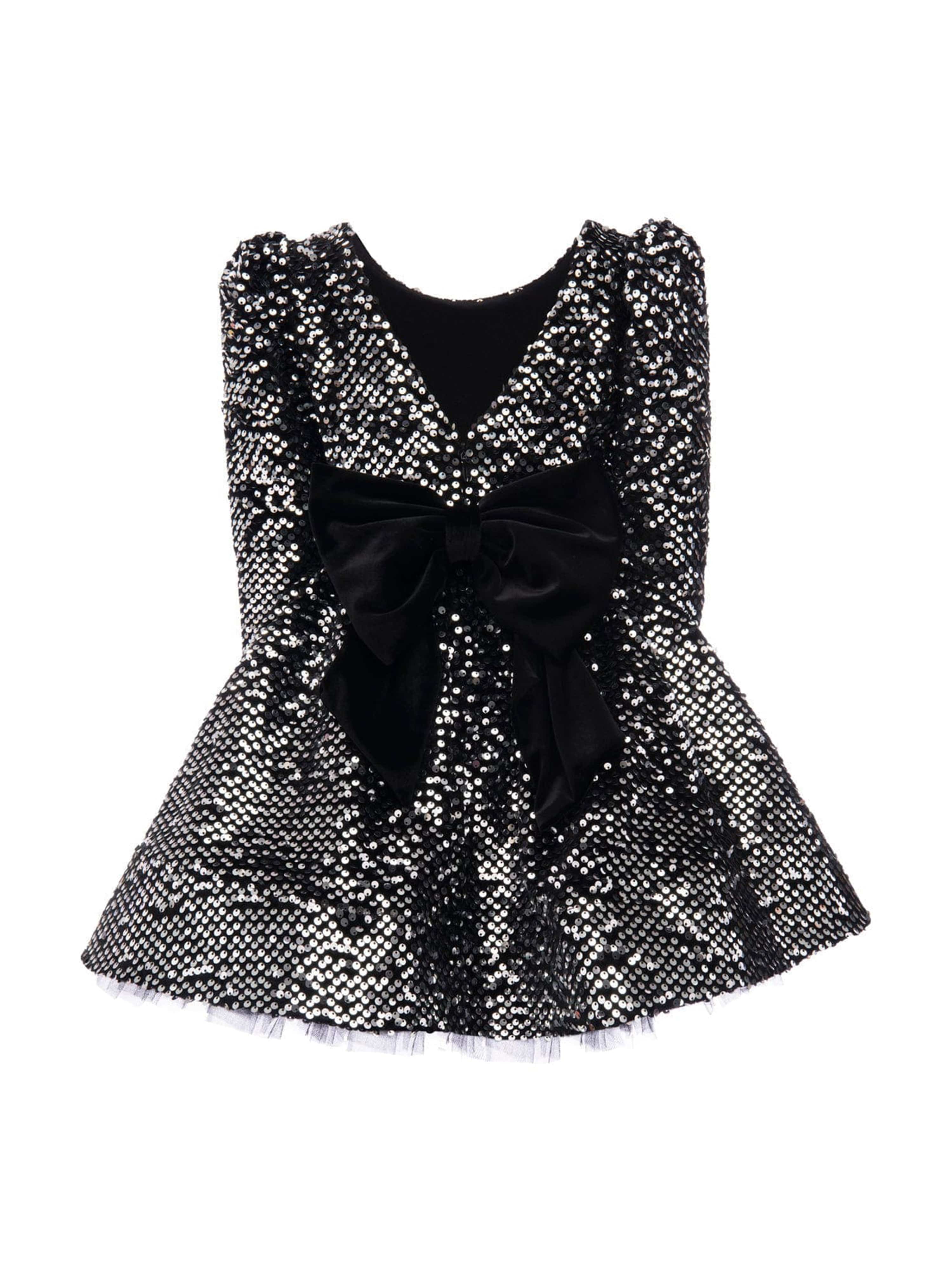 Black Merribrook Sequin Bow Dress
