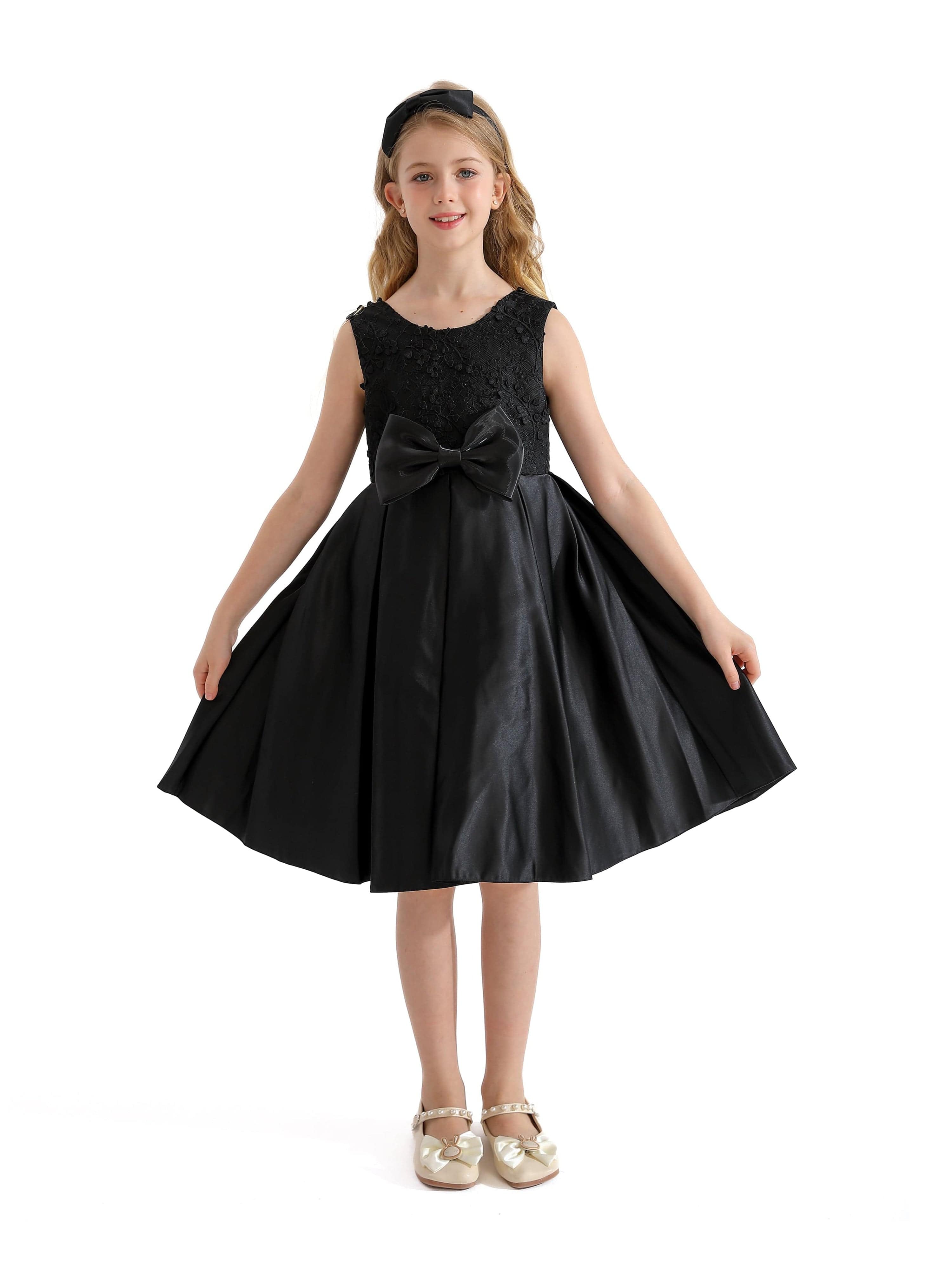 Black Hampton Double Bow Dress
