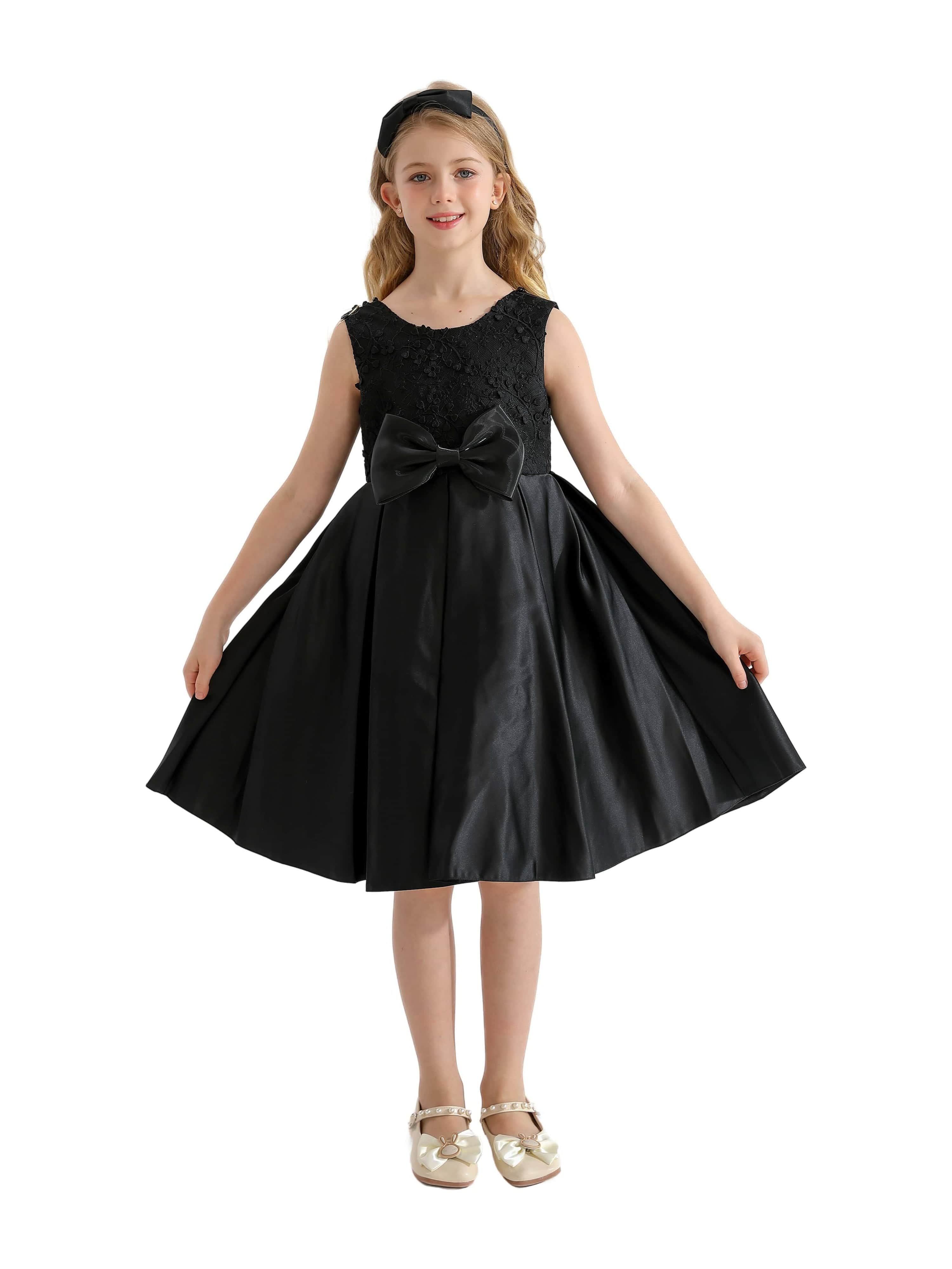 Black Hampton Double Bow Dress