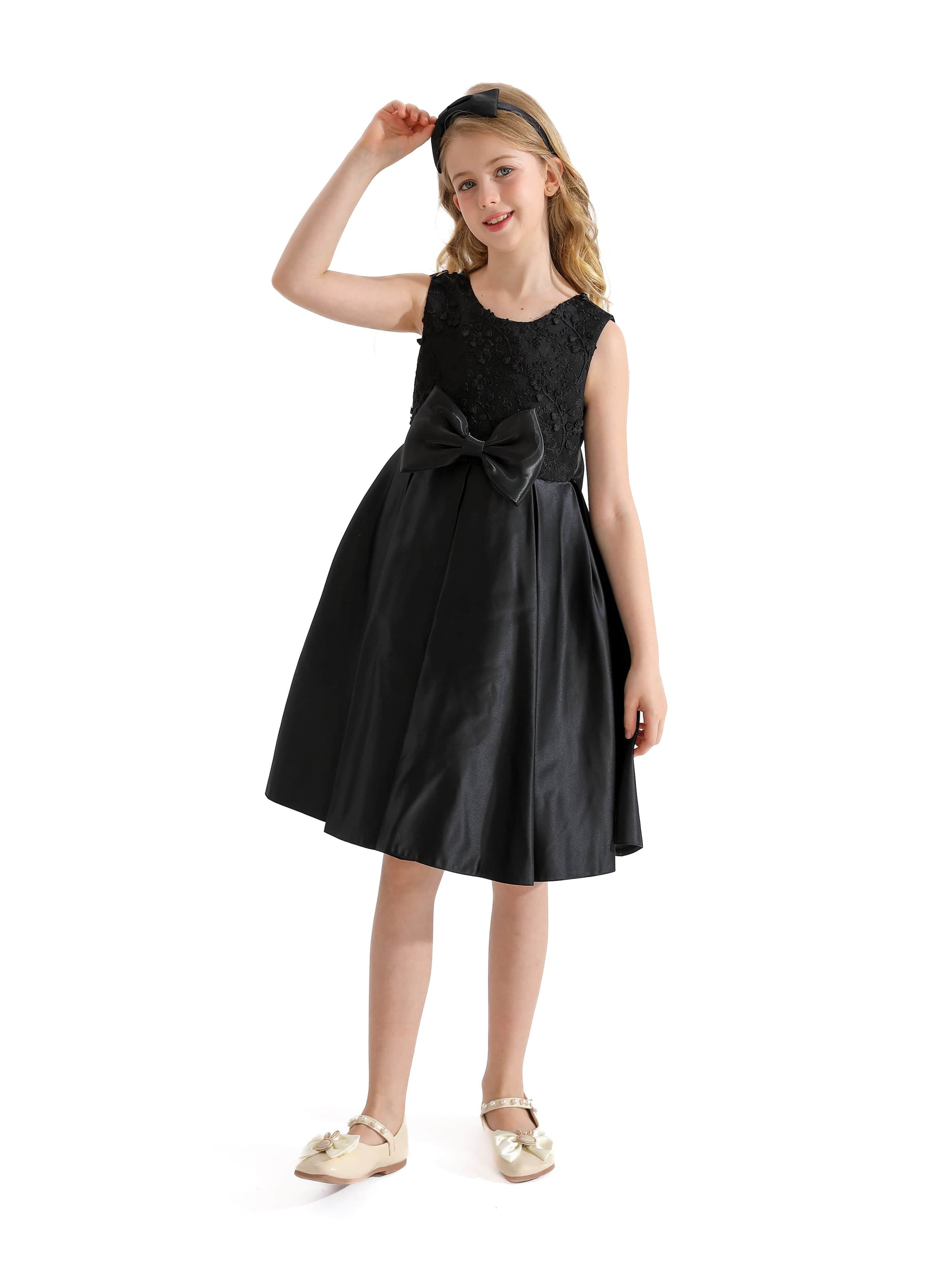 Black Hampton Double Bow Dress