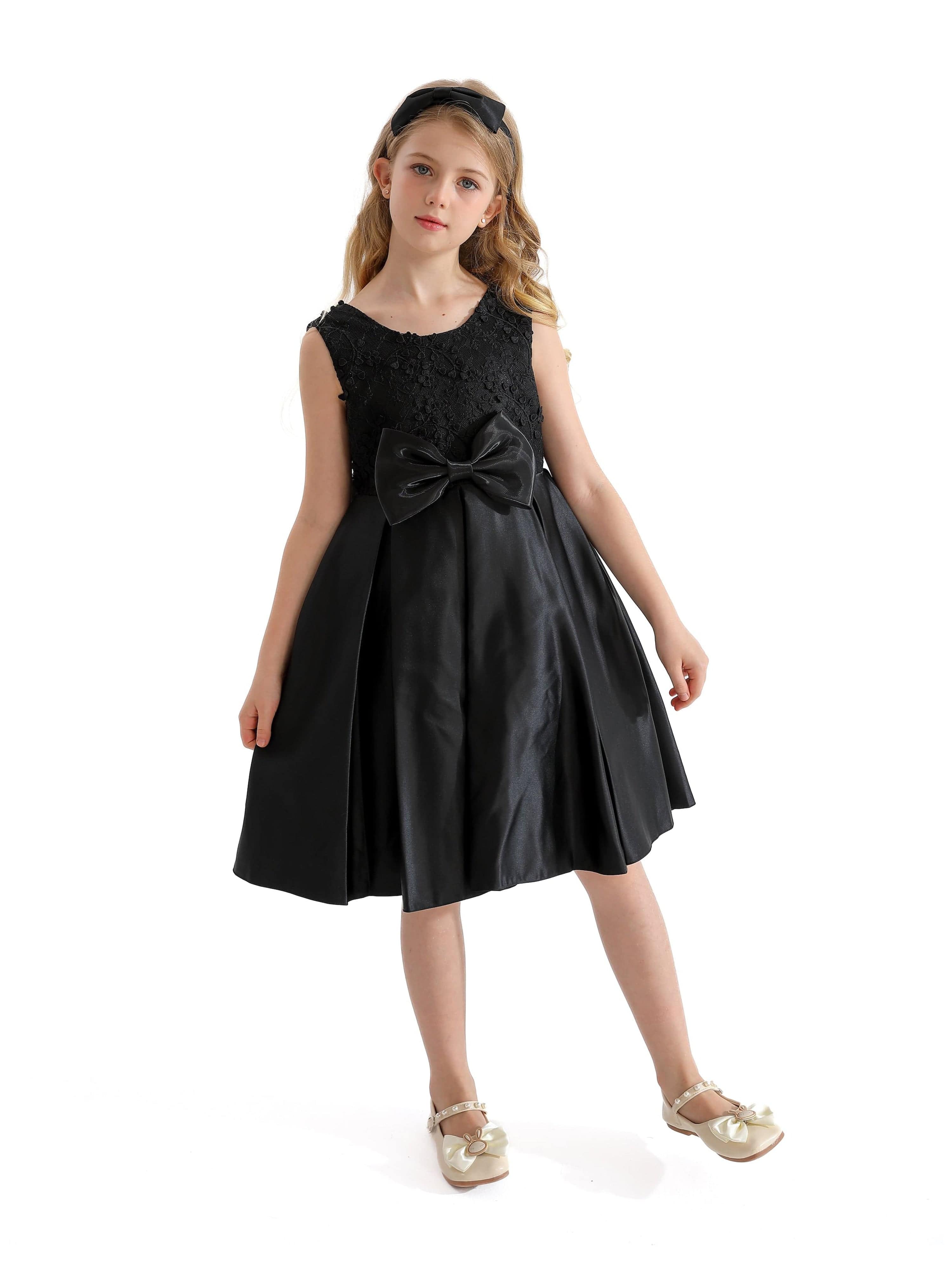 Black Hampton Double Bow Dress