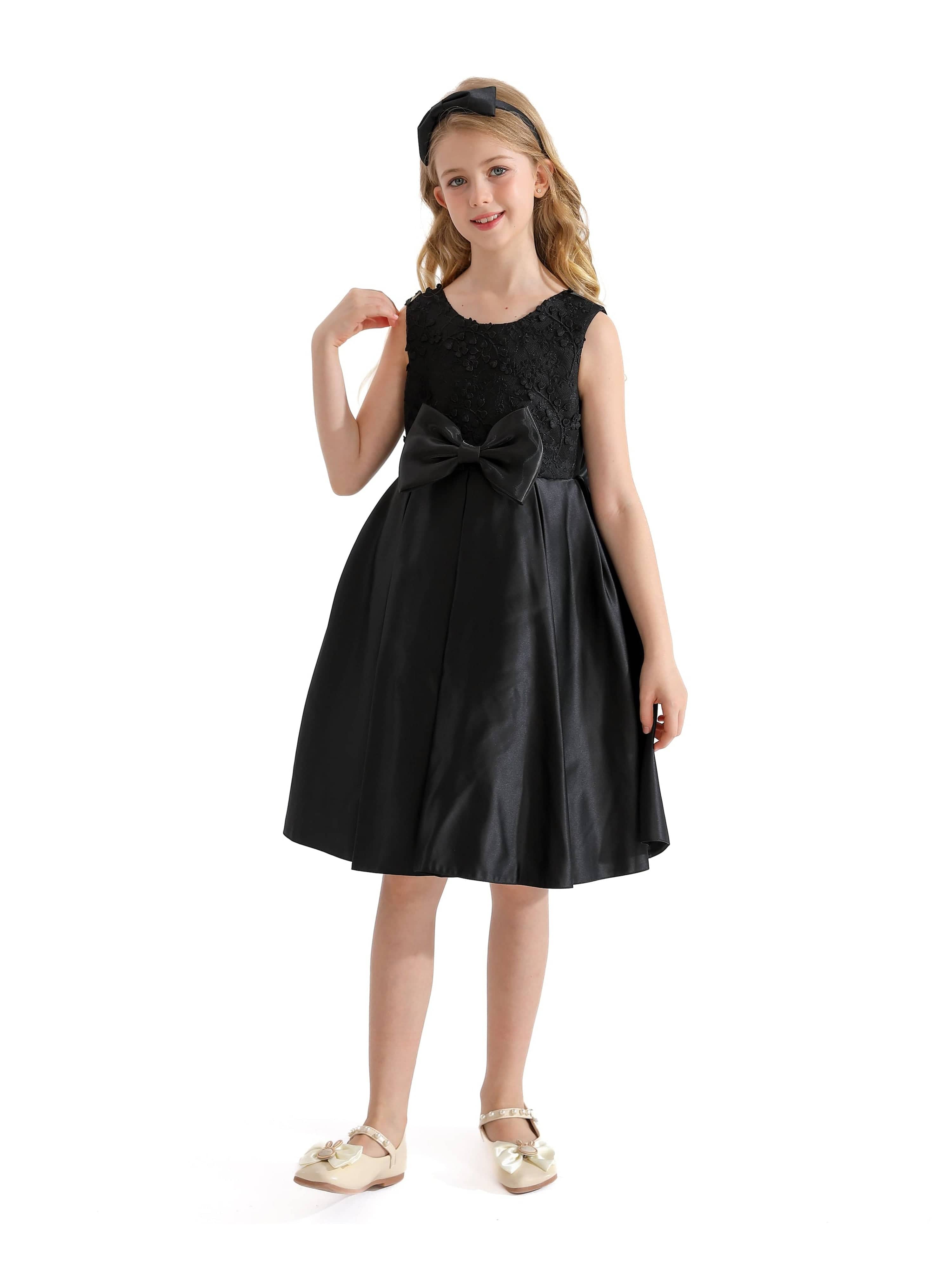 Black Hampton Double Bow Dress