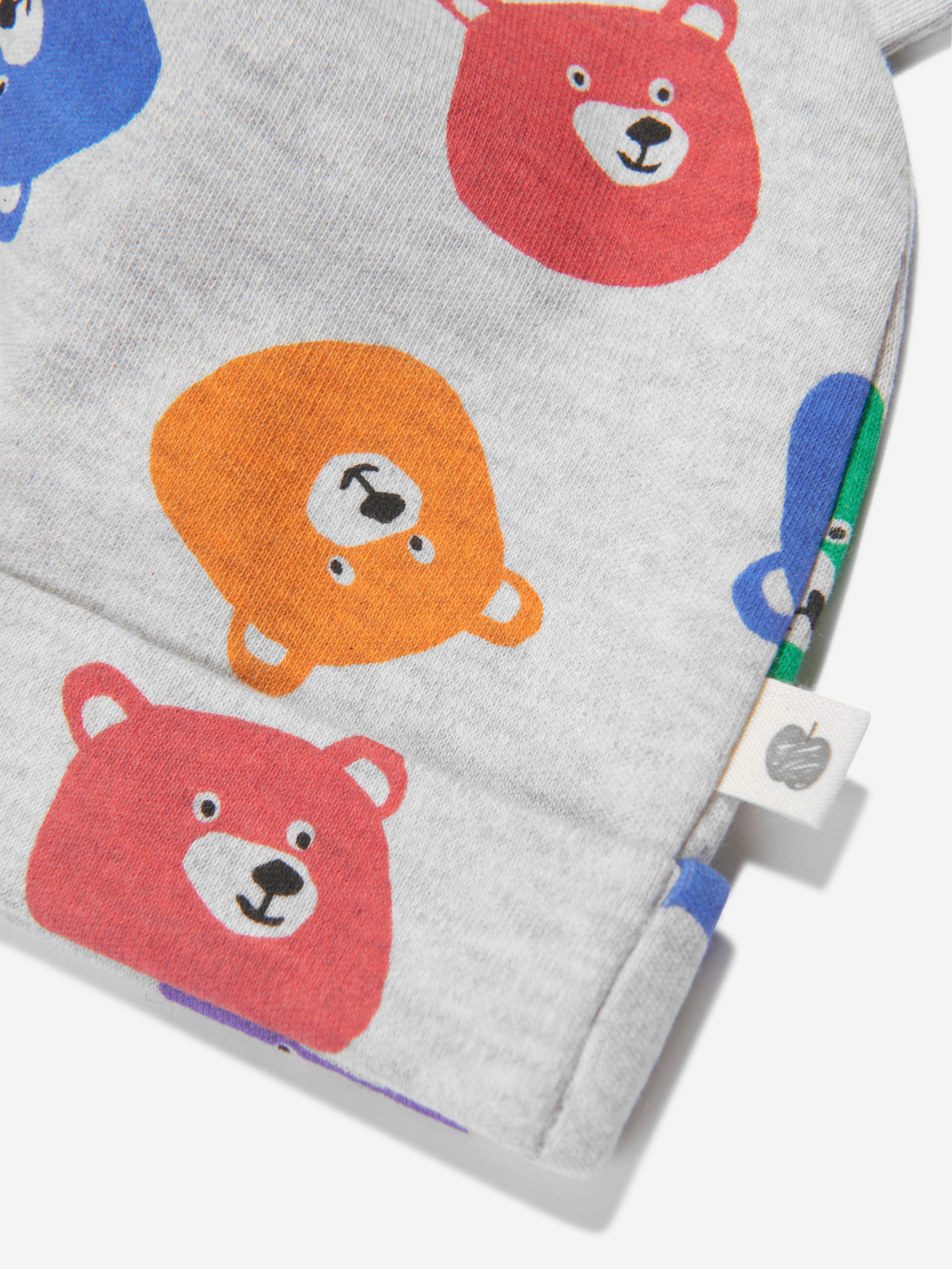 The Bonnie Mob Baby Bears Print Hat With Ears in Multicolour