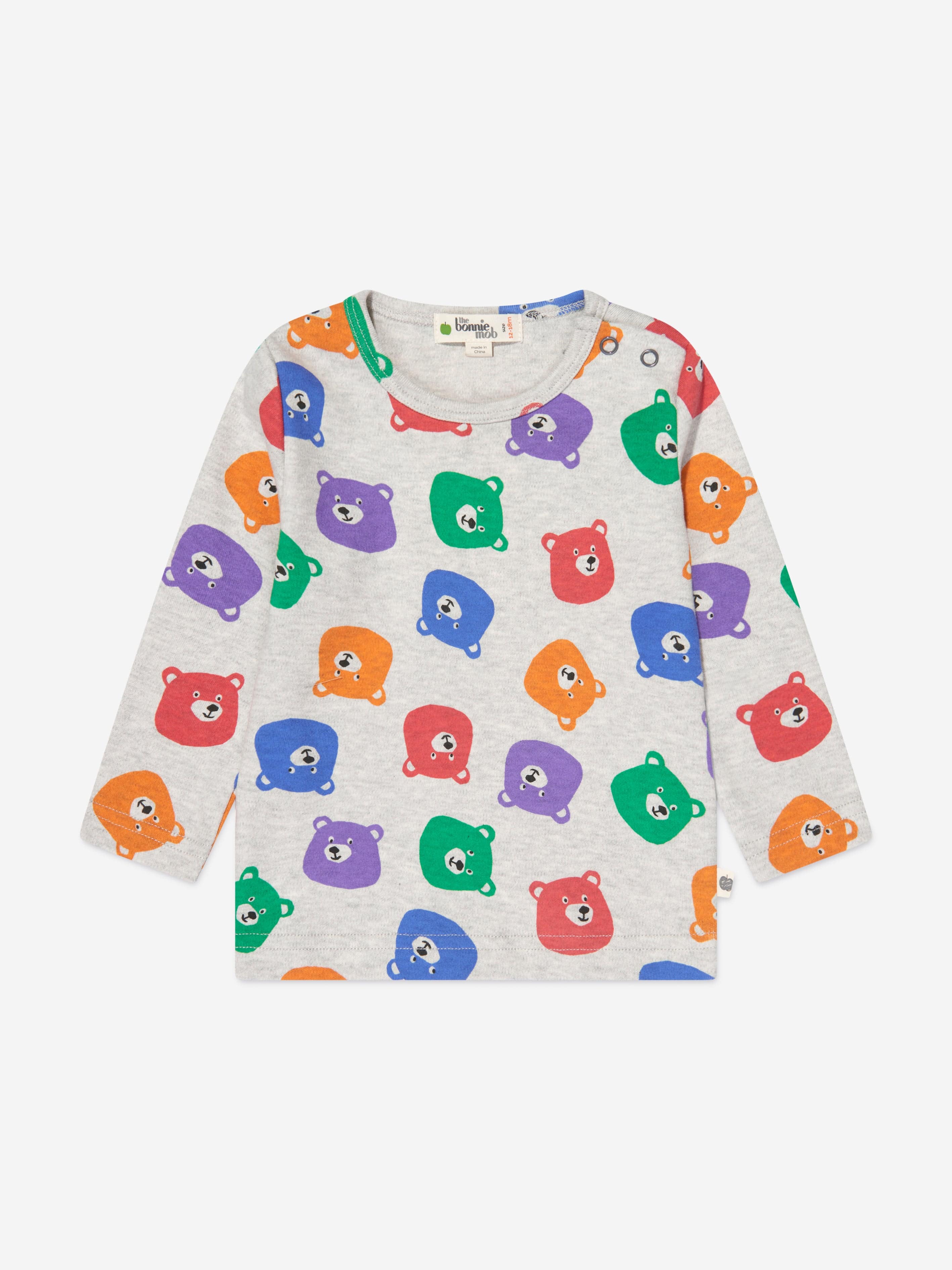 The Bonnie Mob Kids Long Sleeve Bears T-Shirt in Multicolour