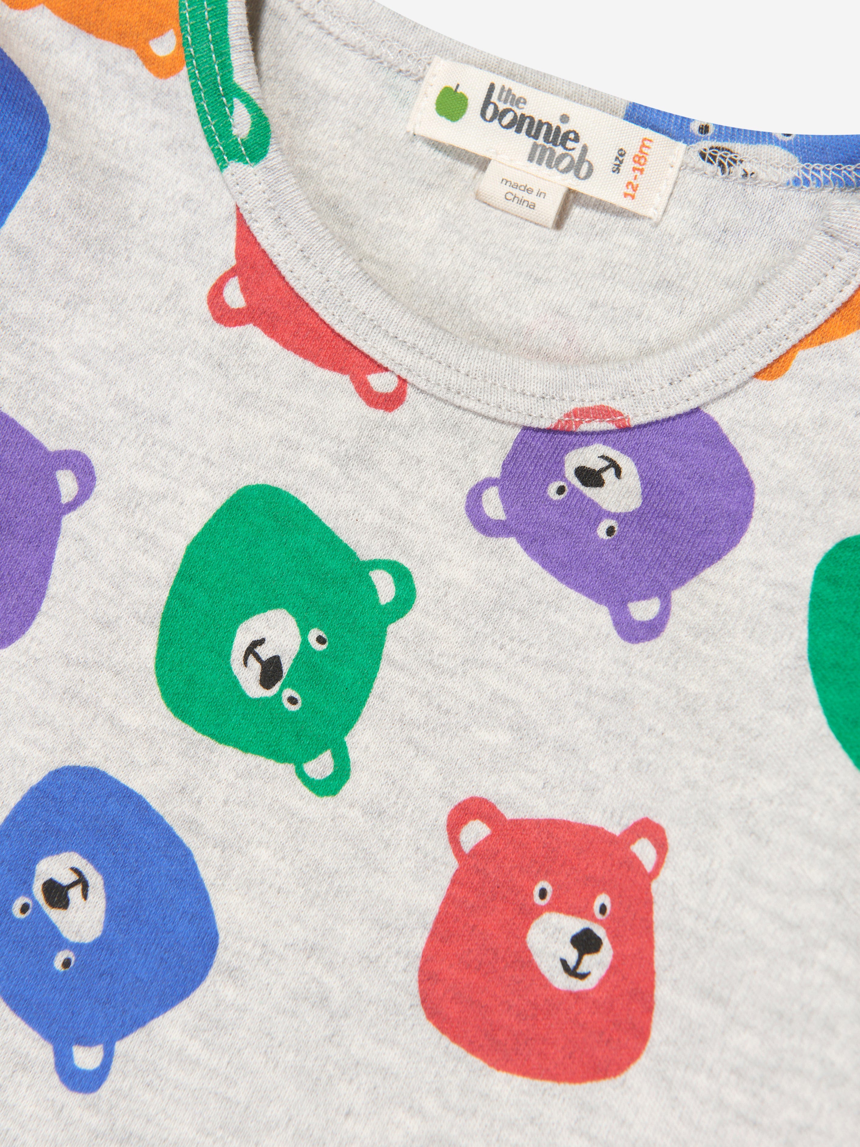 The Bonnie Mob Kids Long Sleeve Bears T-Shirt in Multicolour