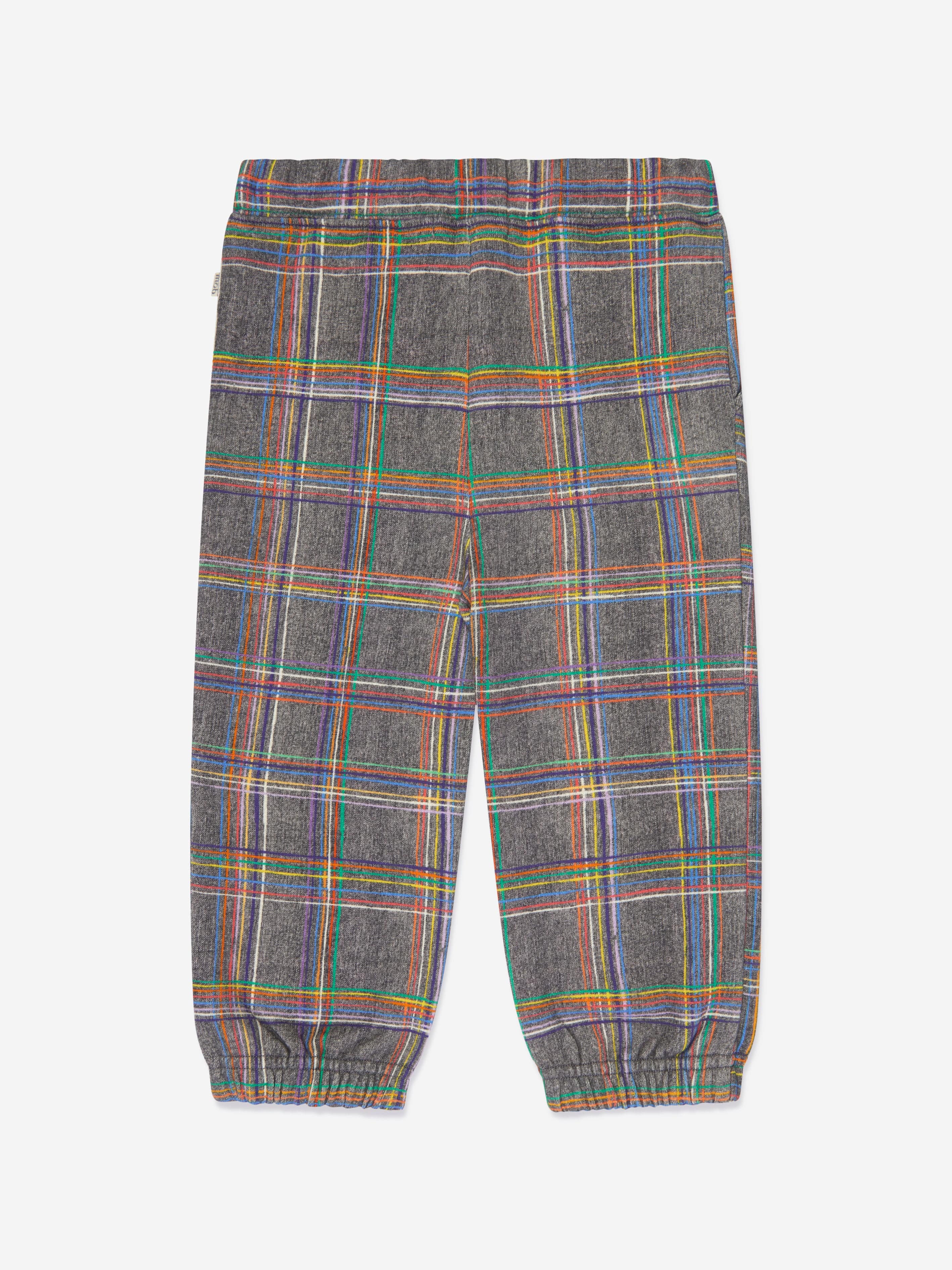 The Bonnie Mob Kids Tartan Joggers in Grey