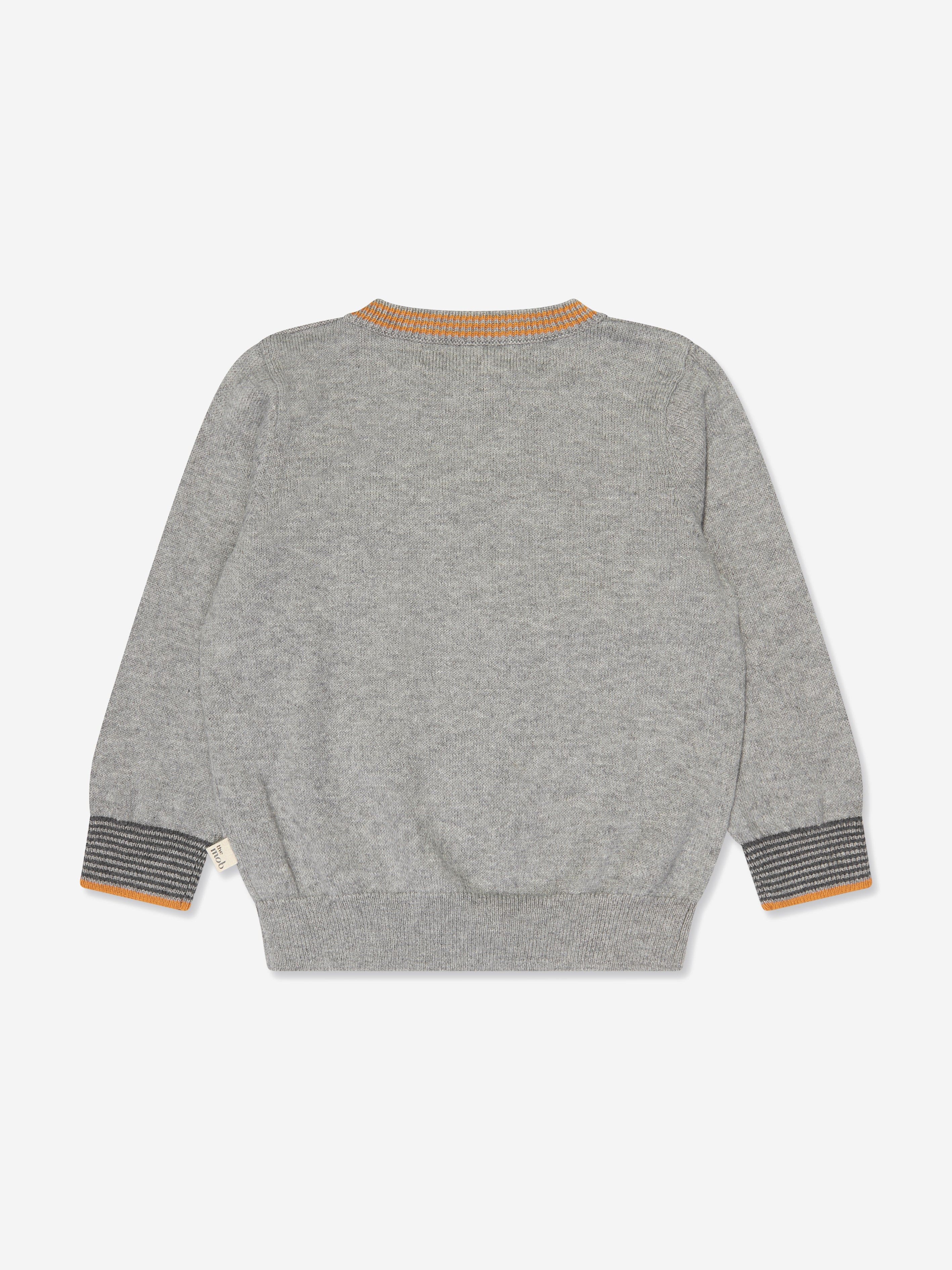 The Bonnie Mob Kids Bear Cashmere Knit Jumper in Grey