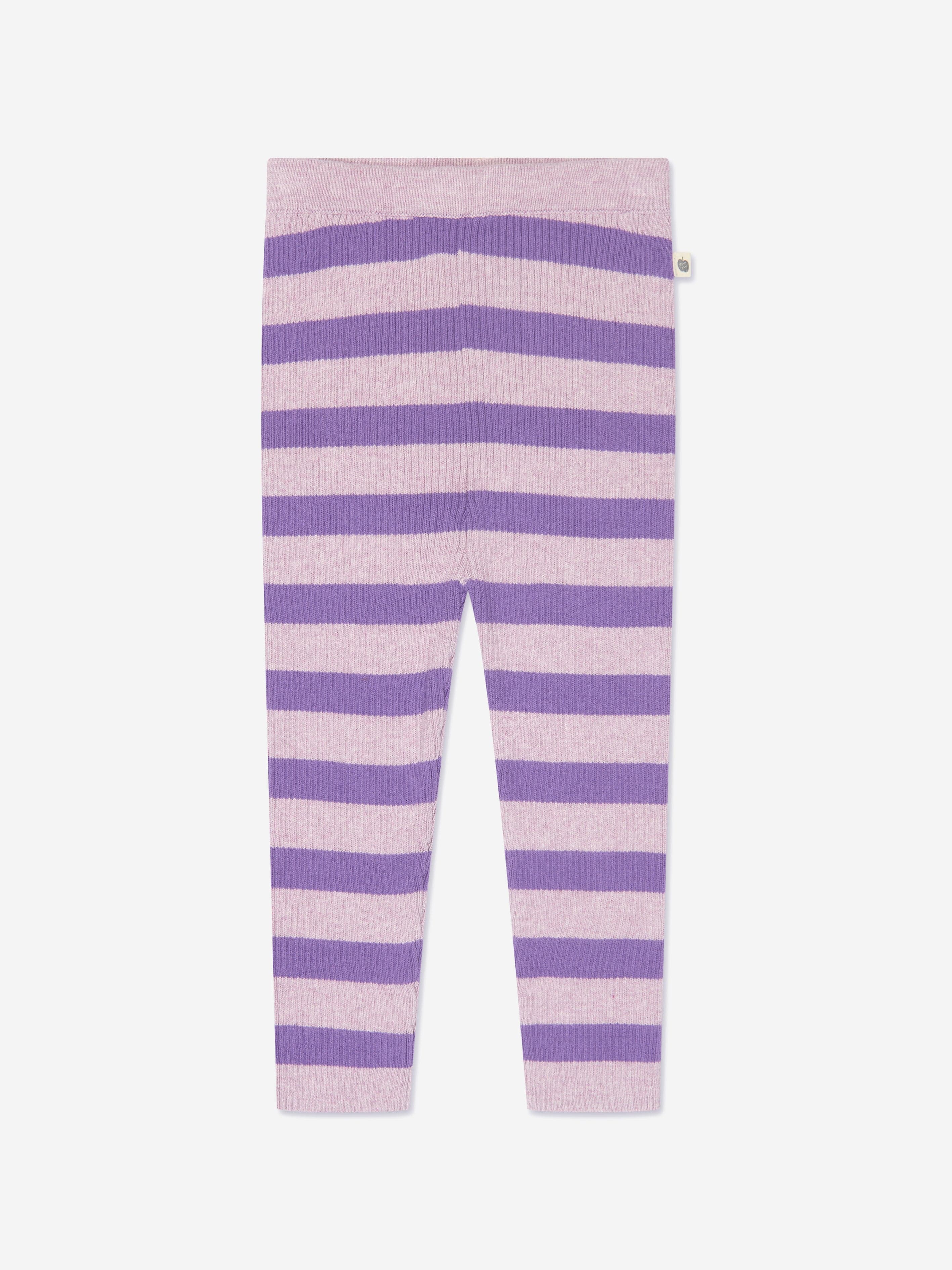 The Bonnie Mob Baby Girls Cashmere Knit Leggings in Purple