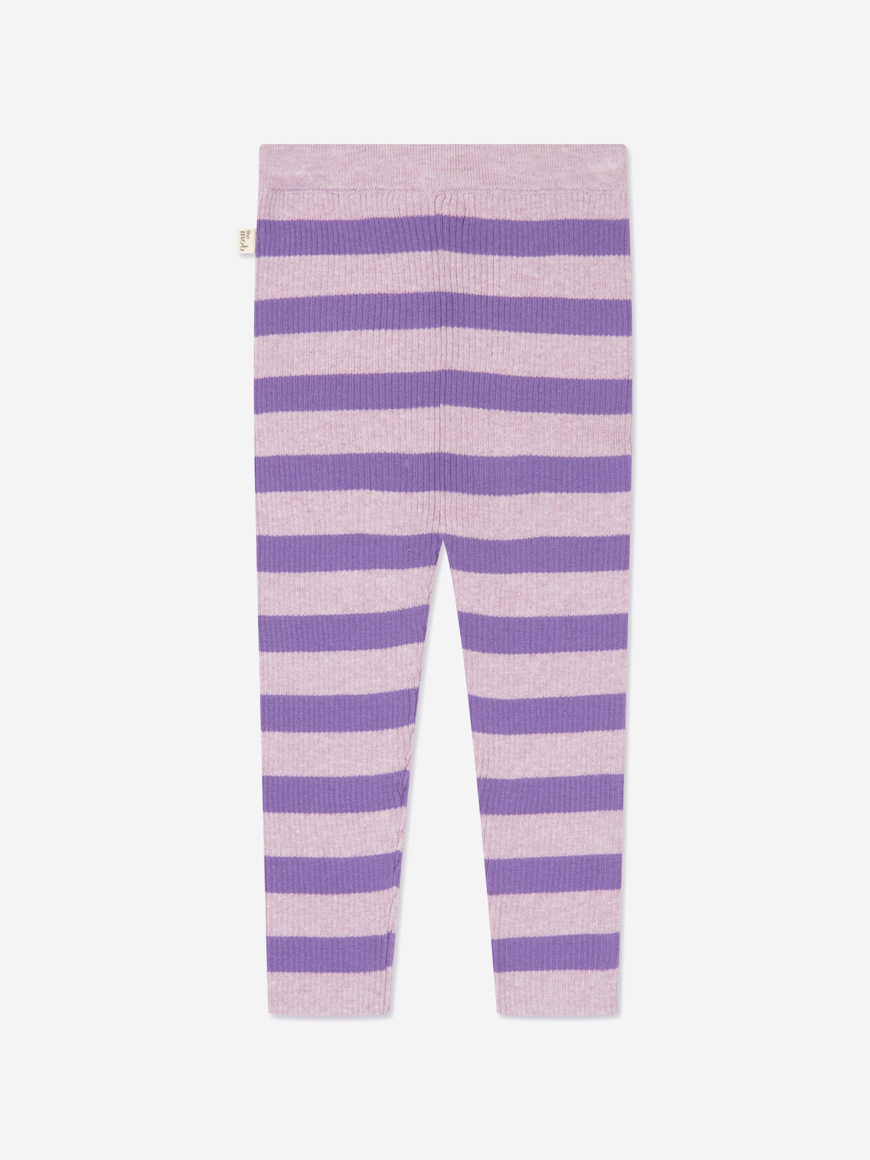 The Bonnie Mob Baby Girls Cashmere Knit Leggings in Purple