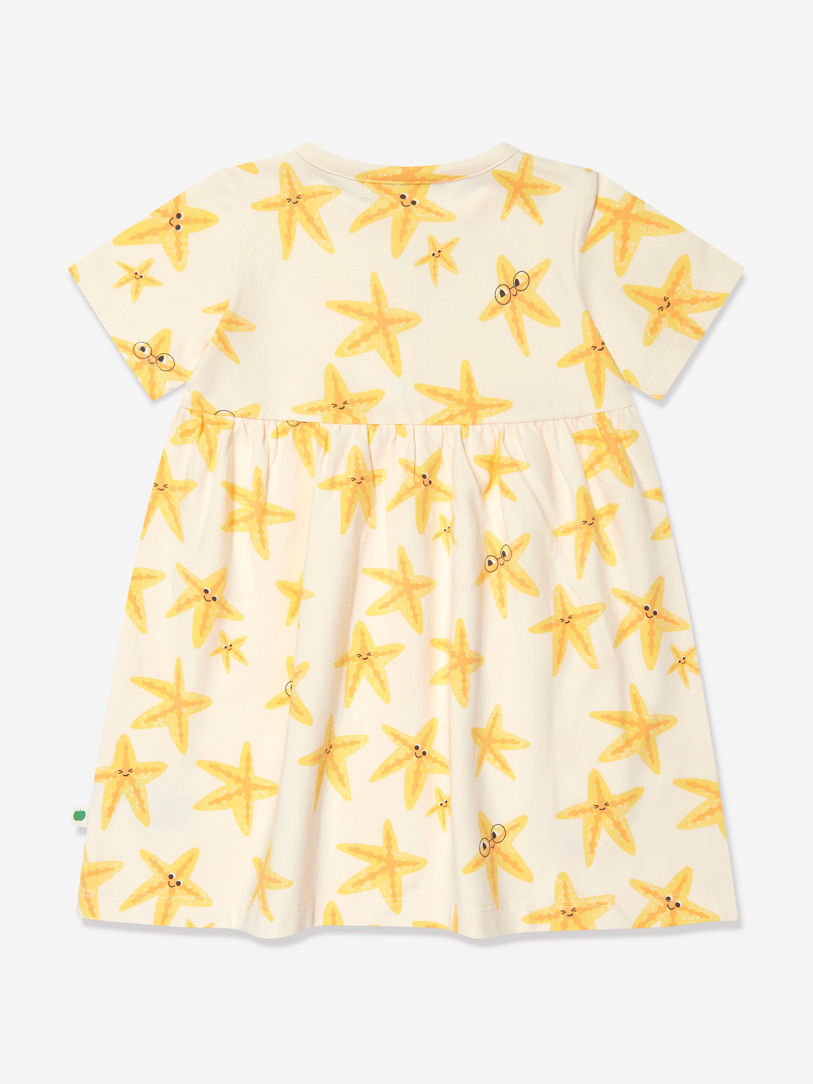 The Bonnie Mob Girls Cari Starfish Pocket Dress in Ivory