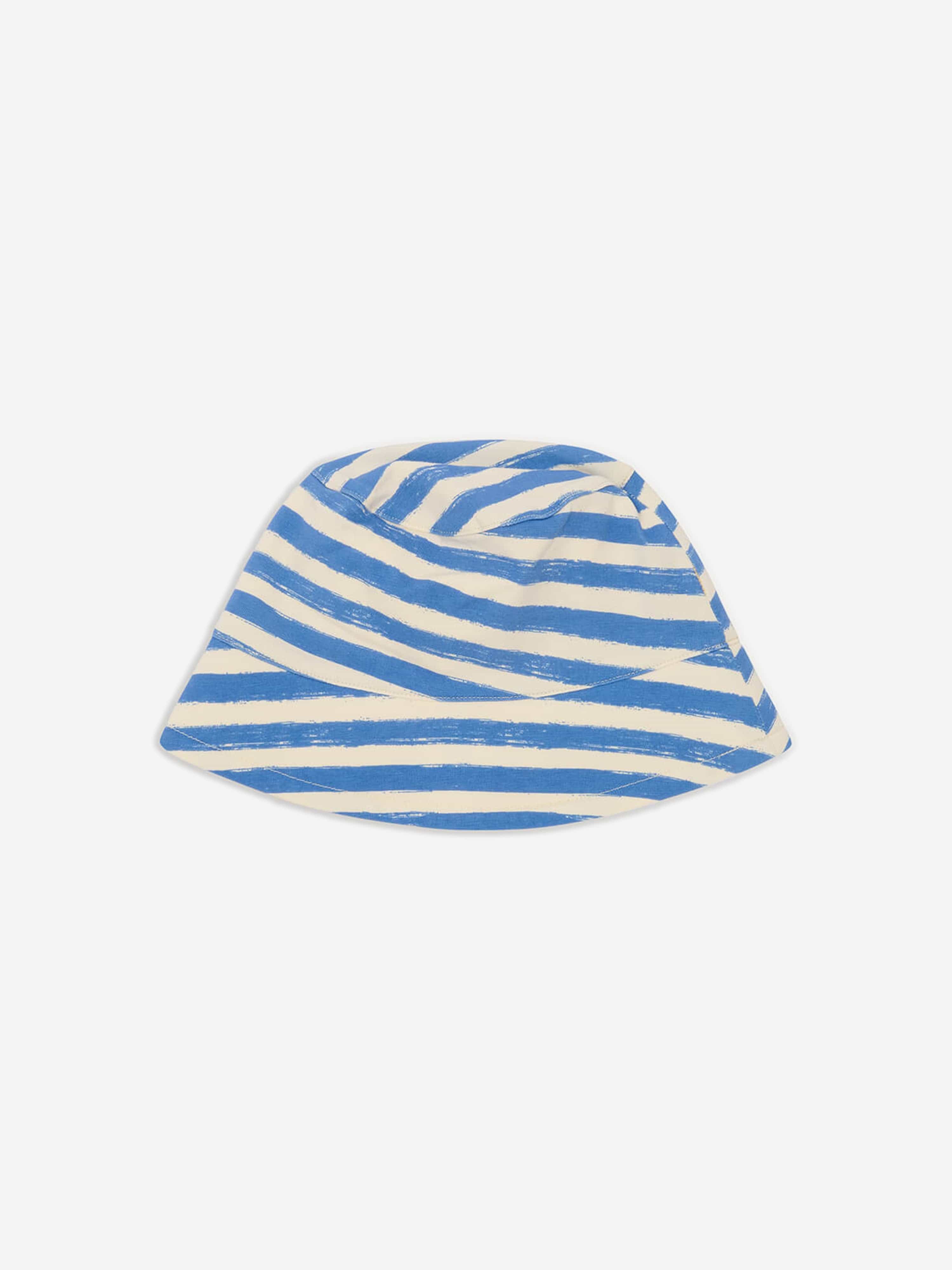 The Bonnie Mob Boys Chill Striped Sun Hat in Blue