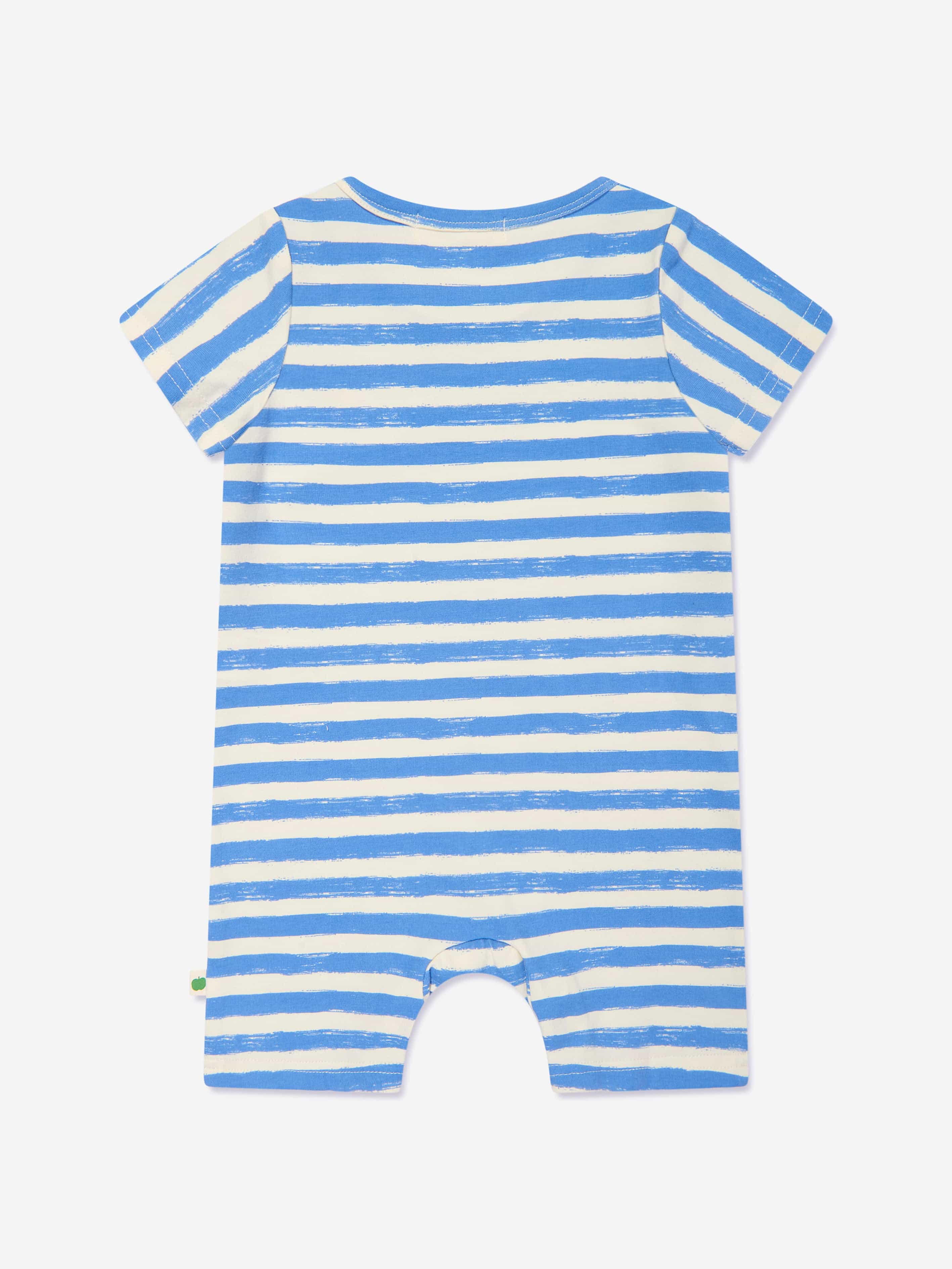 The Bonnie Mob Baby Boys Cockle Striped Romper in Blue