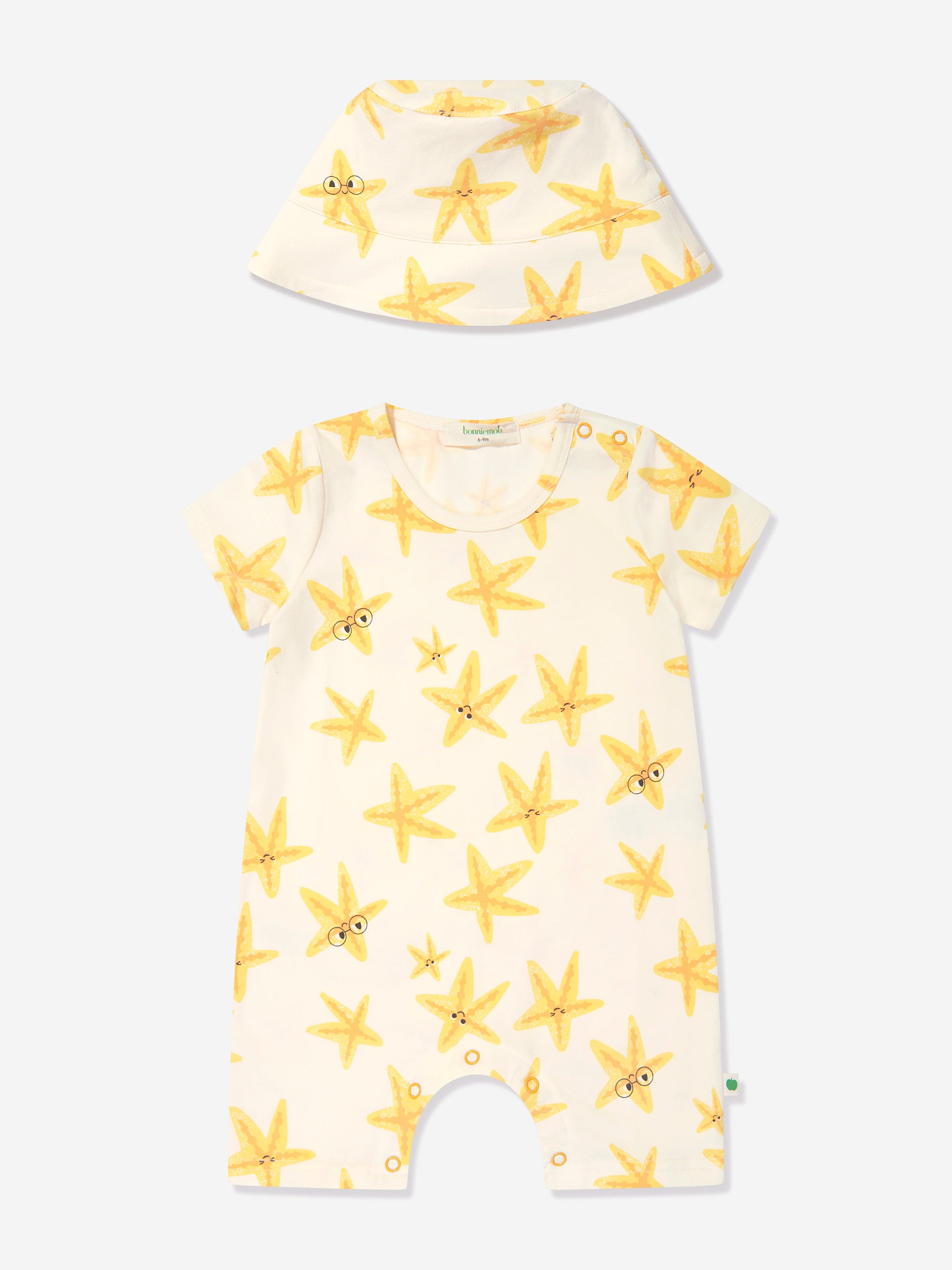 The Bonnie Mob Baby Girls Cockle Starfish Romper Set in Ivory