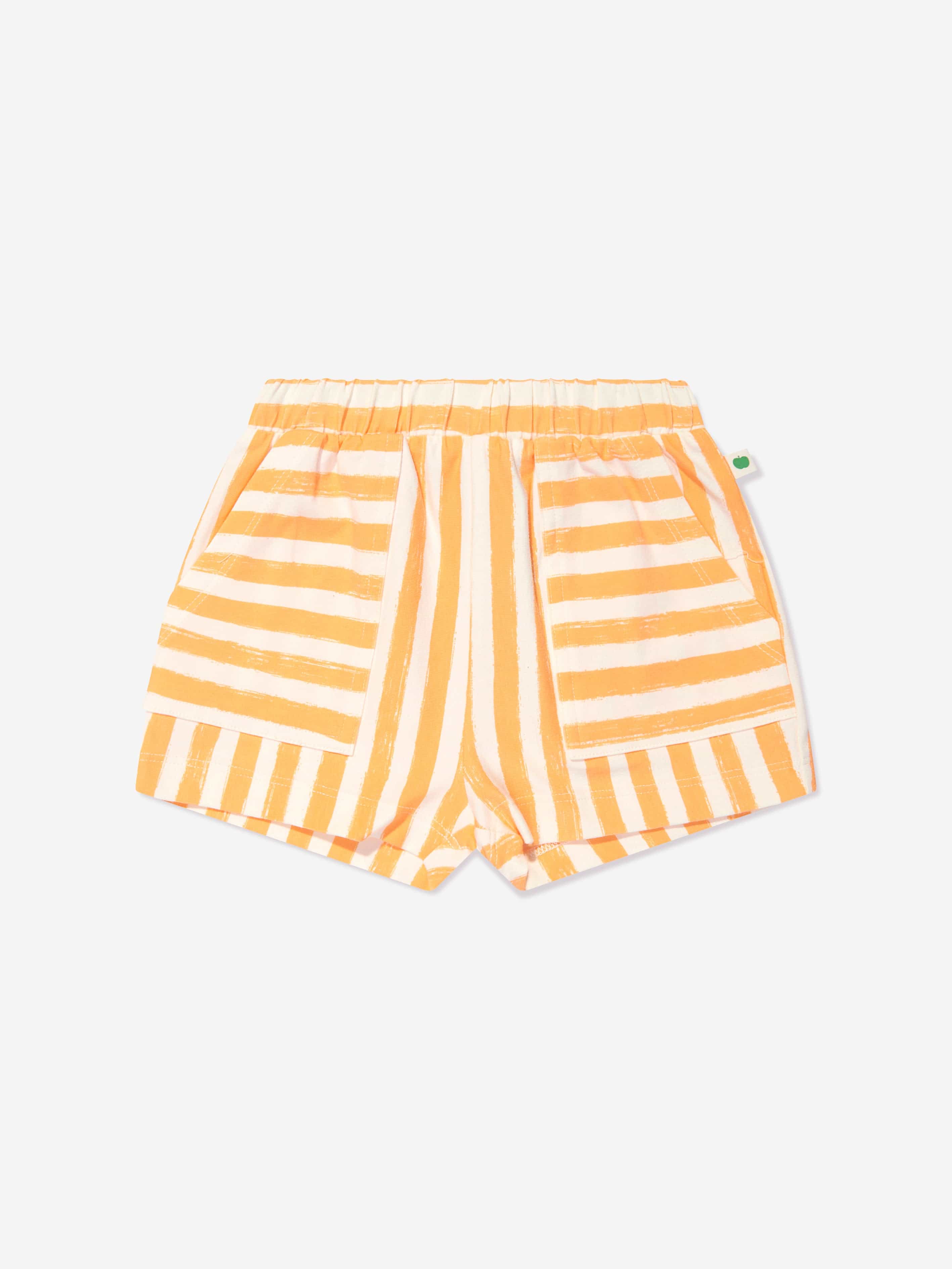 The Bonnie Mob Baby Boys Creek and Coley Striped Short Set in Orange