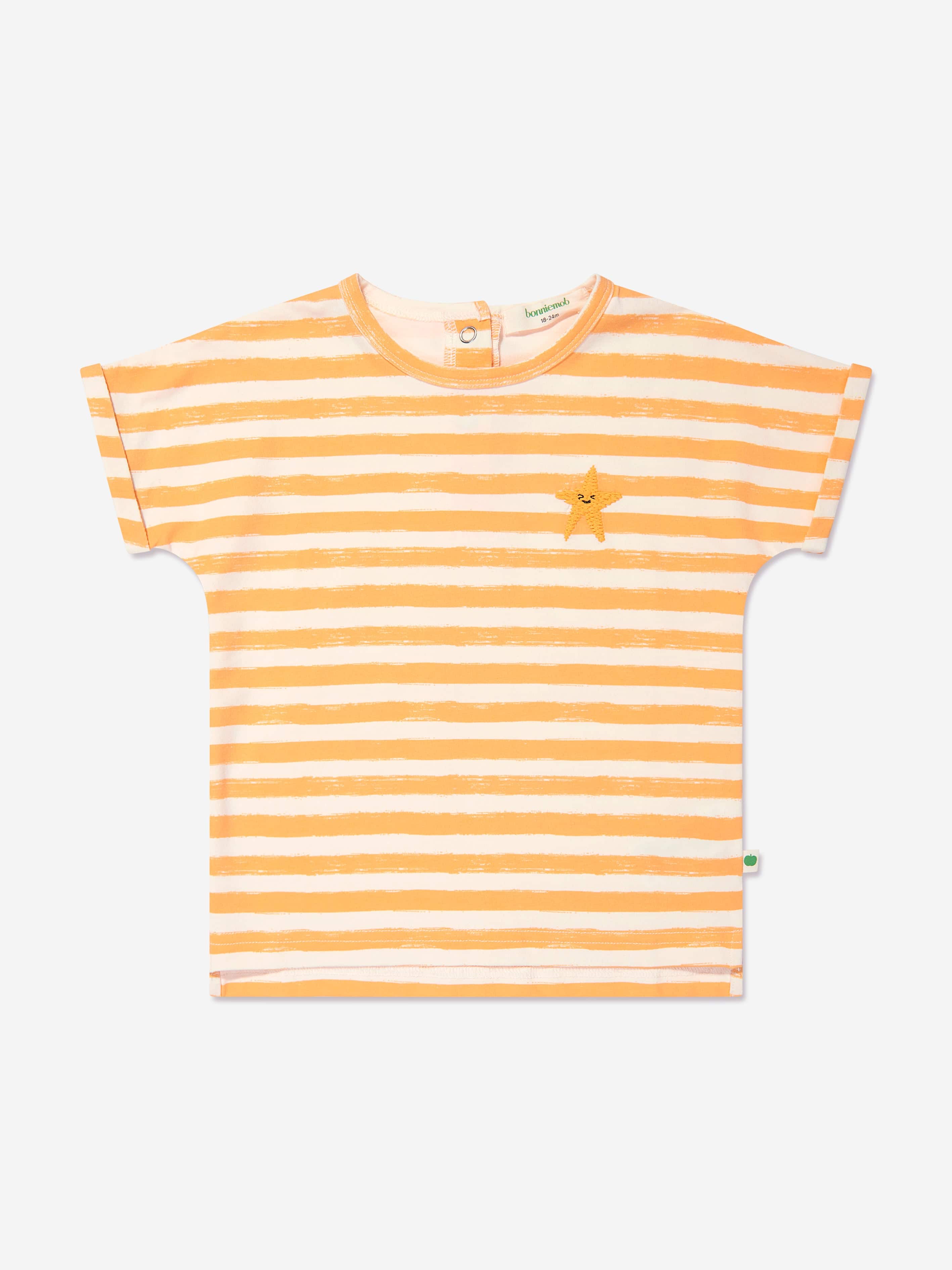 The Bonnie Mob Kids Cruz Striped T-Shirt in Orange