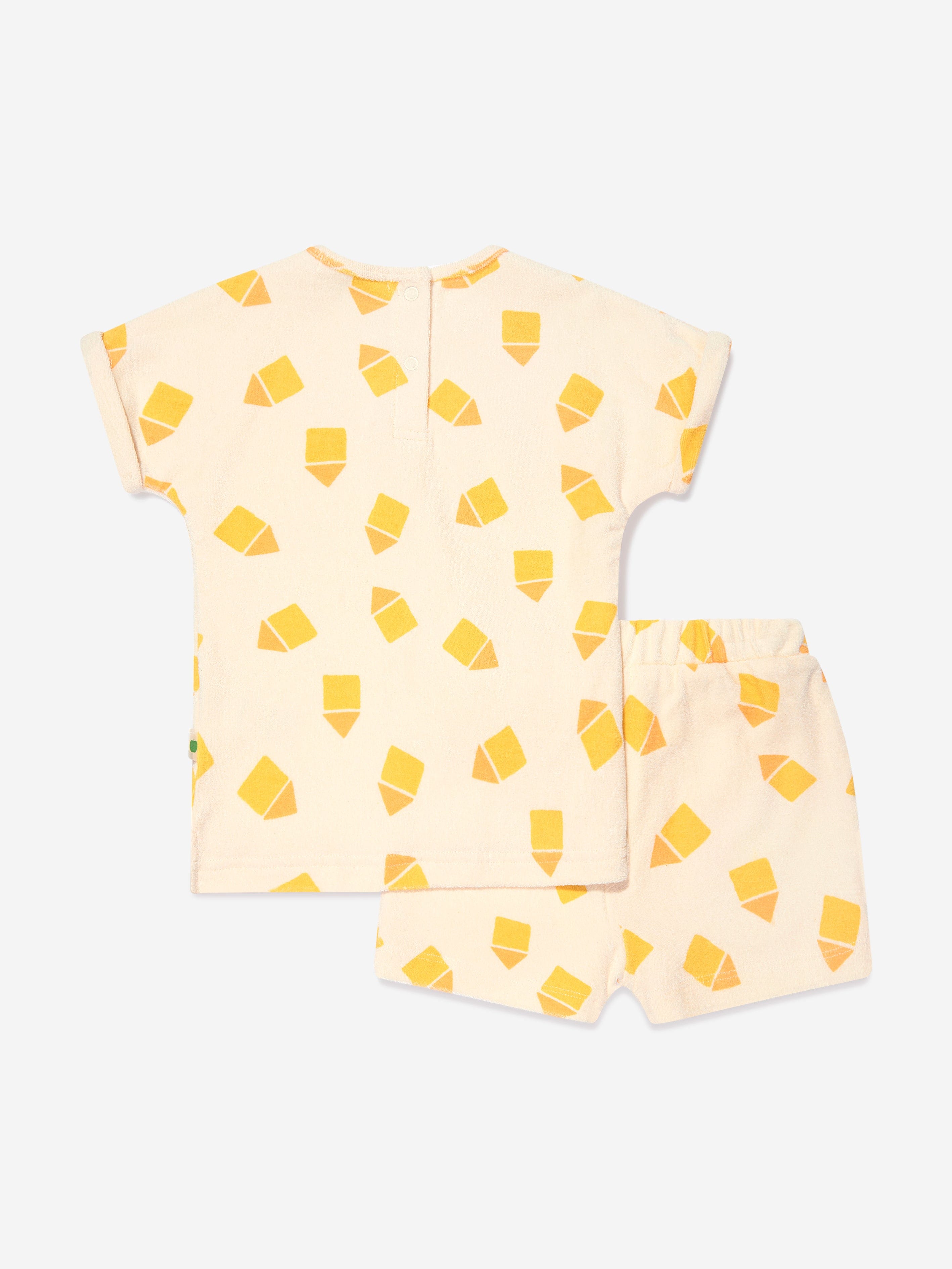 The Bonnie Mob Baby Shell And Shoreline Beach Hut Short Set in Yellow