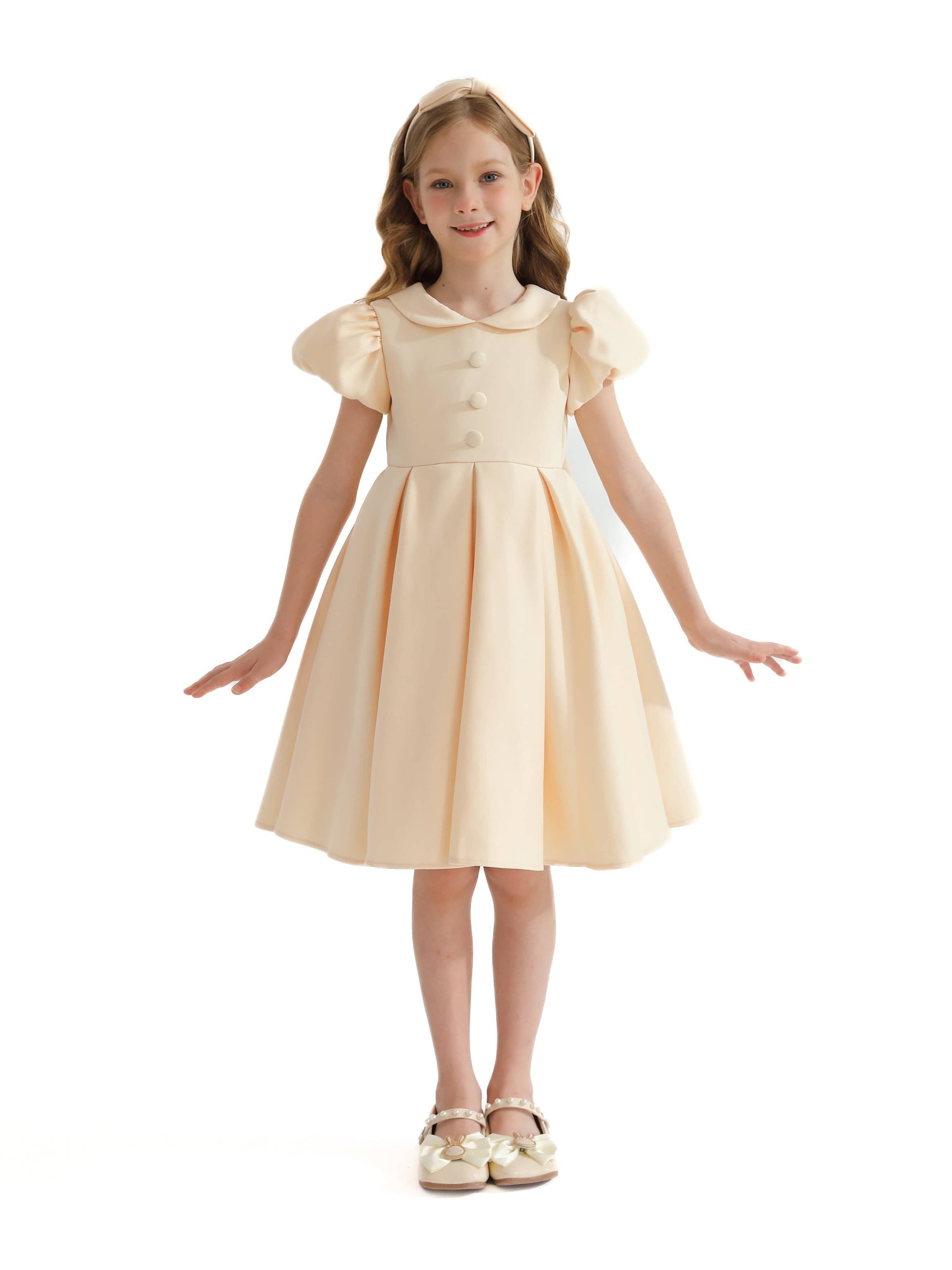 Champagne Barrymore Teacup Button Dress