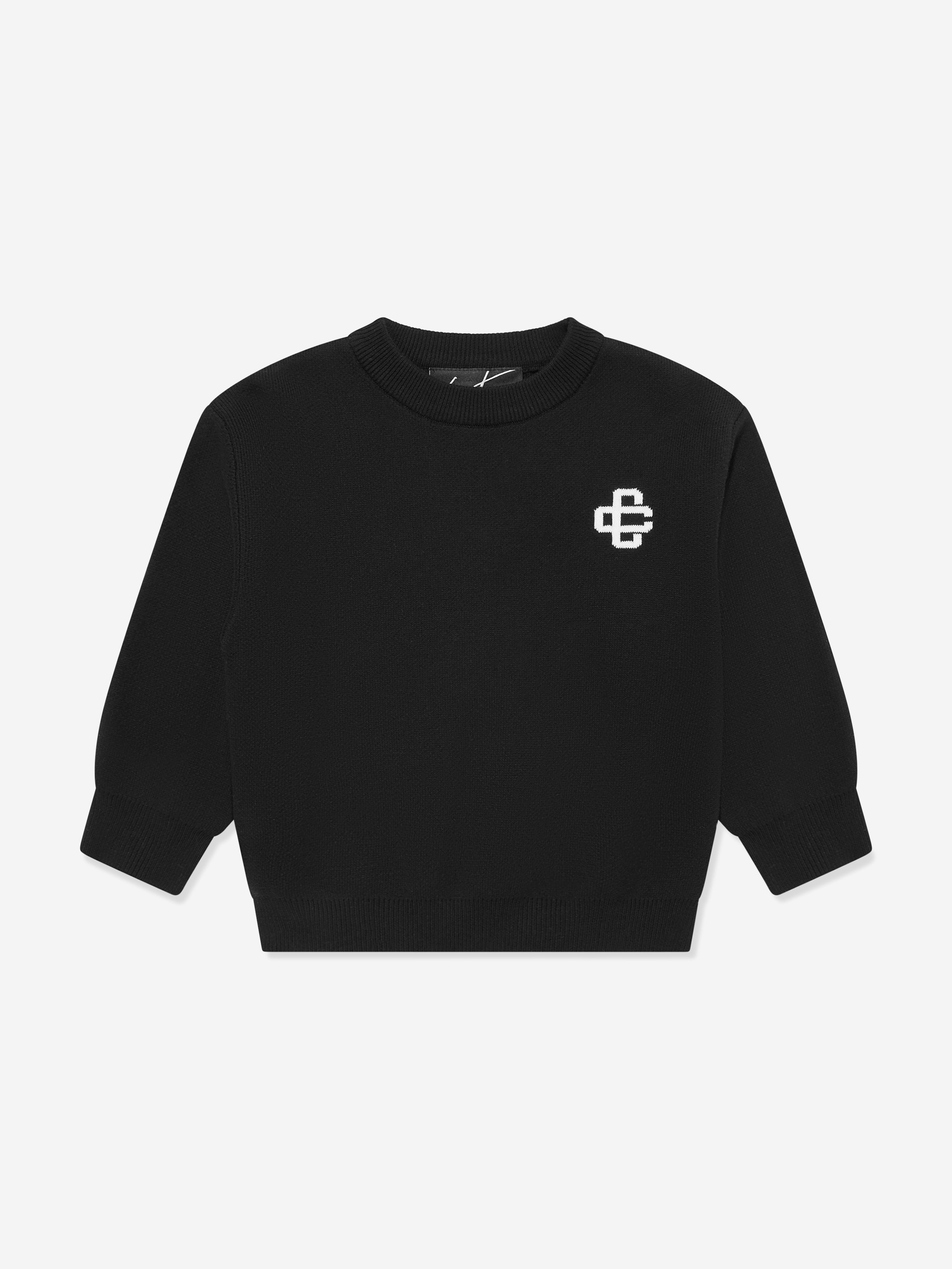 The Couture Club Kids Knitted Emblem Sweatshirt in Black