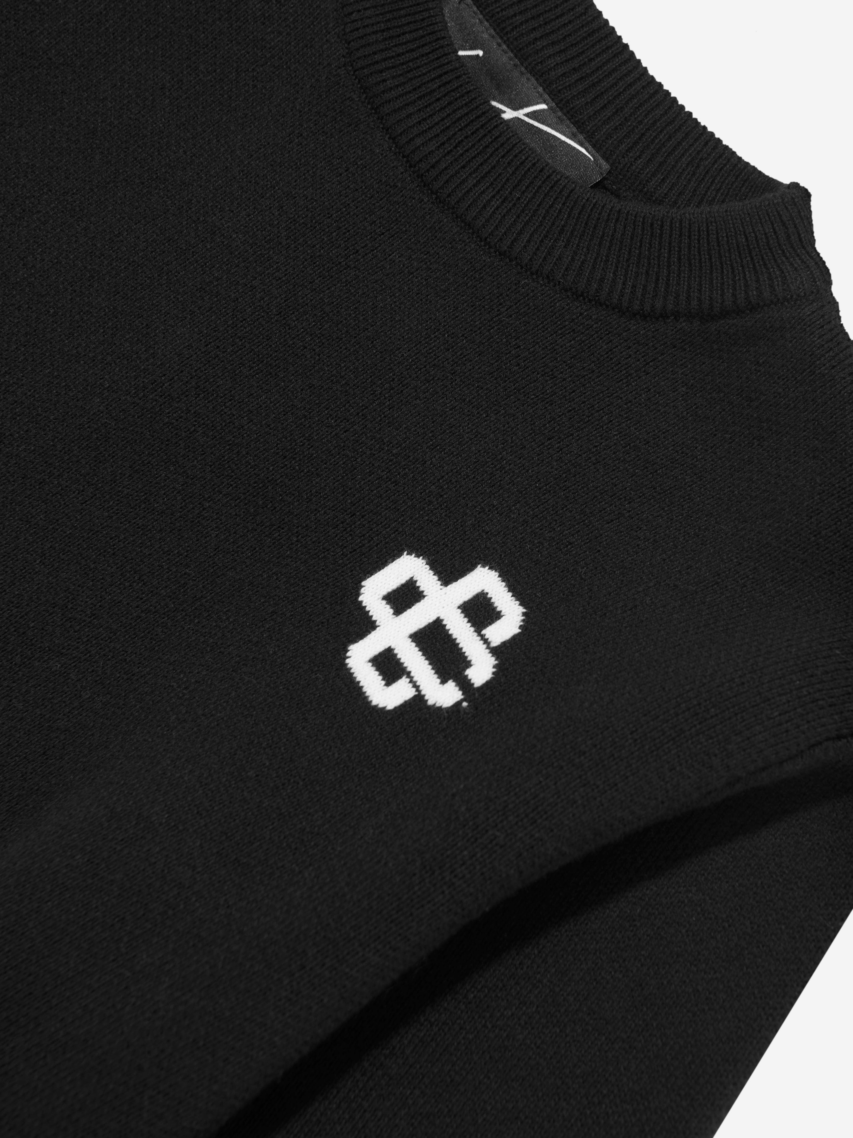 The Couture Club Kids Knitted Emblem Sweatshirt in Black