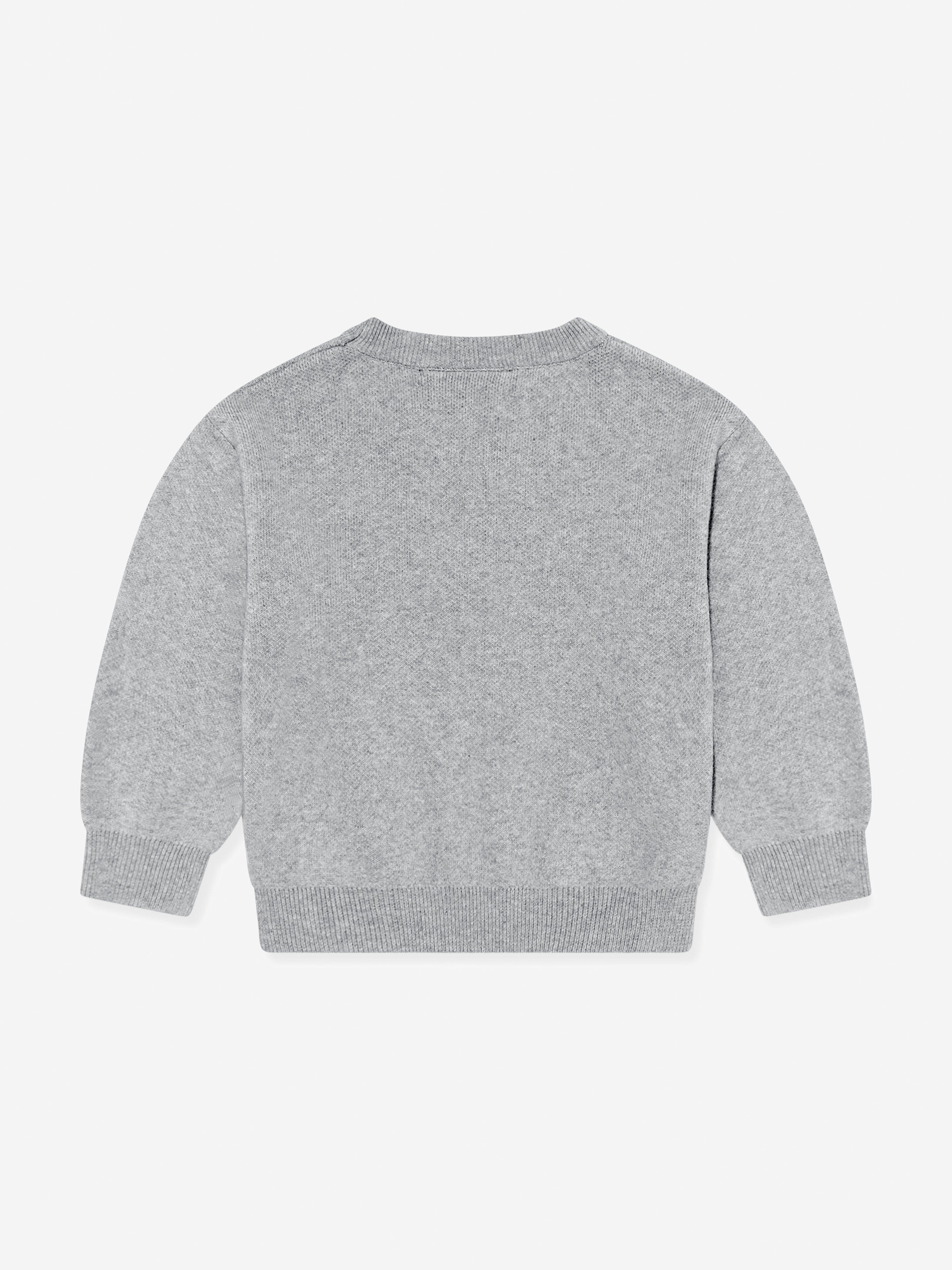 The Couture Club Kids Knitted Emblem Sweatshirt in Grey