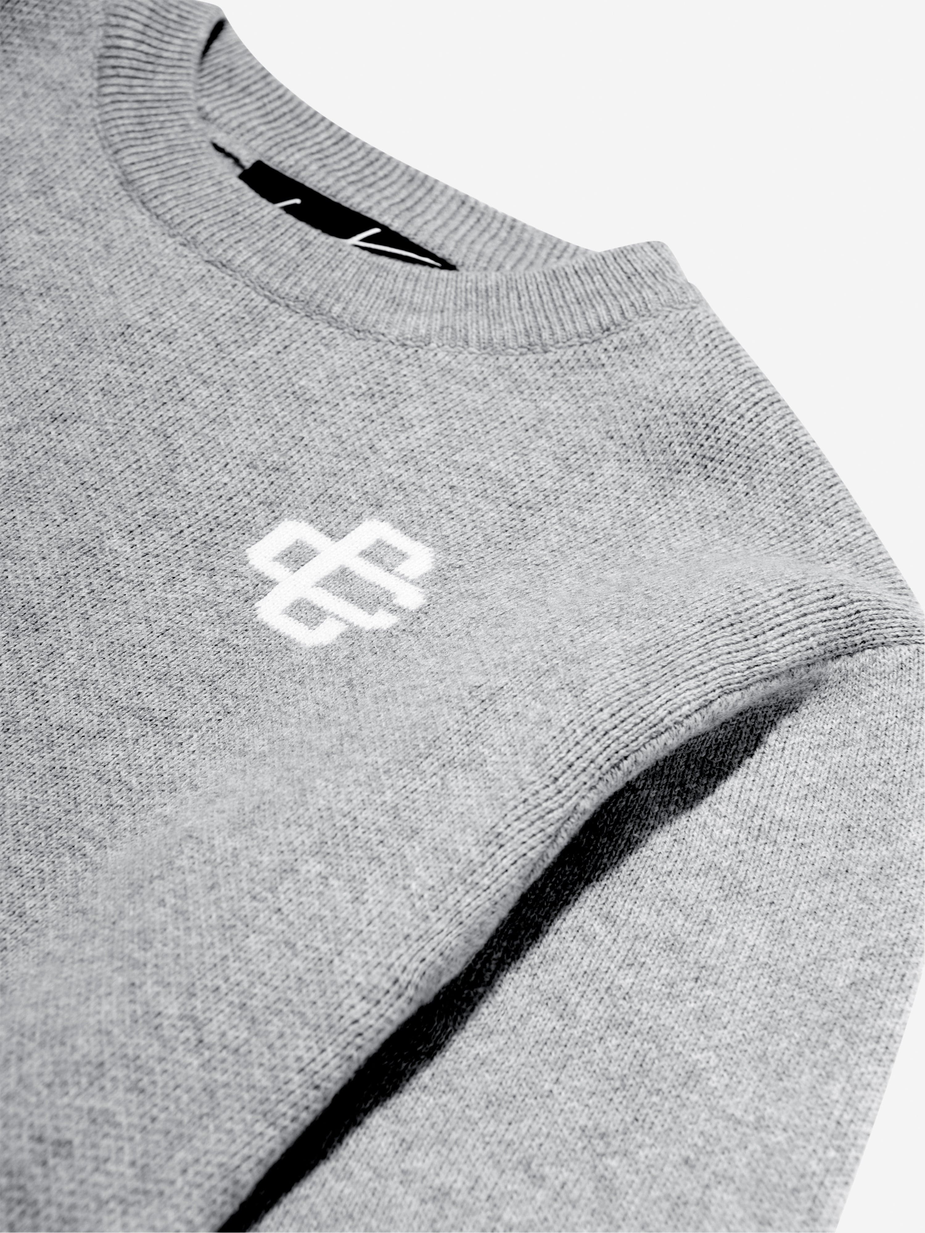 The Couture Club Kids Knitted Emblem Sweatshirt in Grey