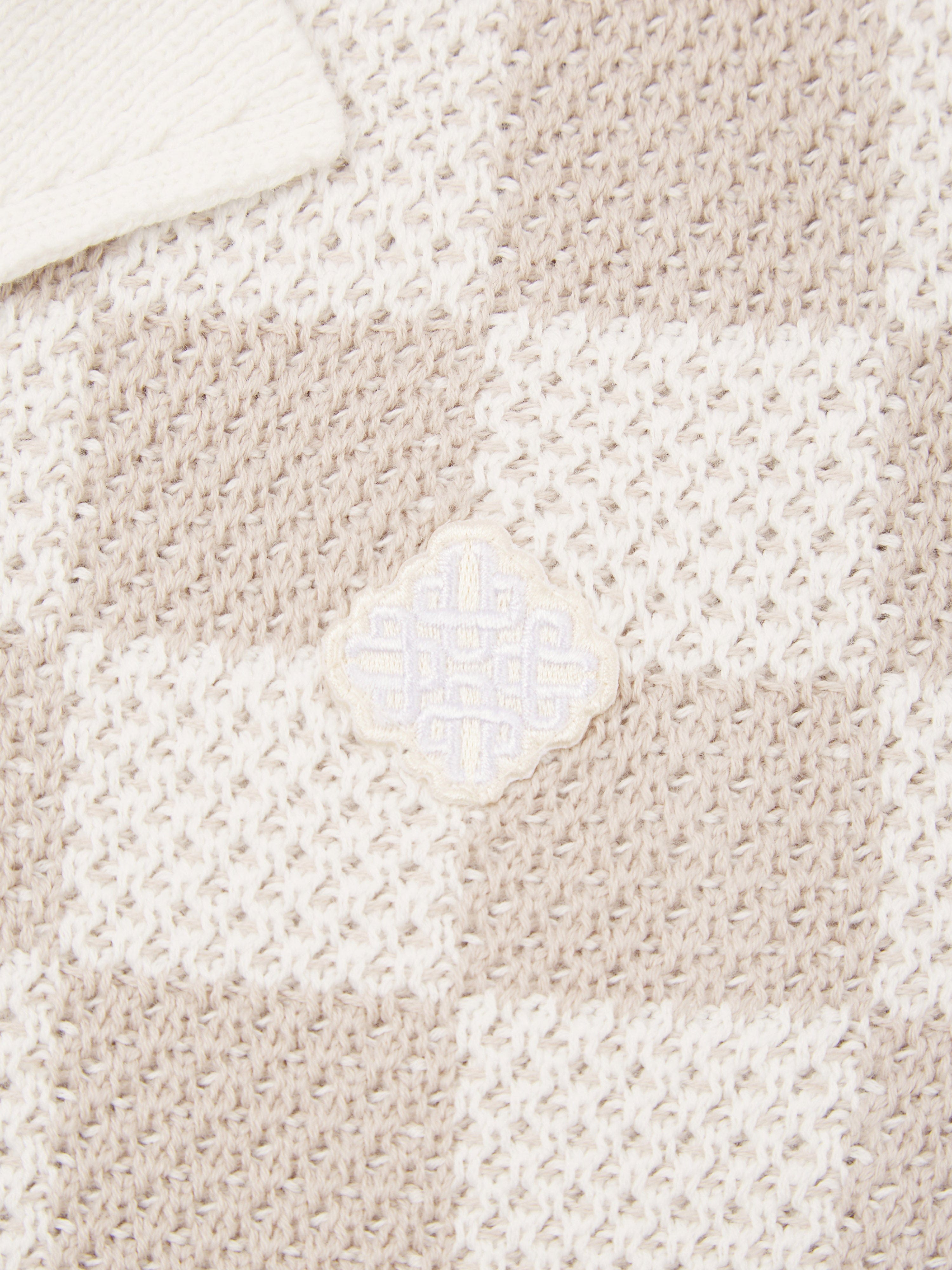 The Couture Club Kids Knitted Checkerboard Shirt in Ivory