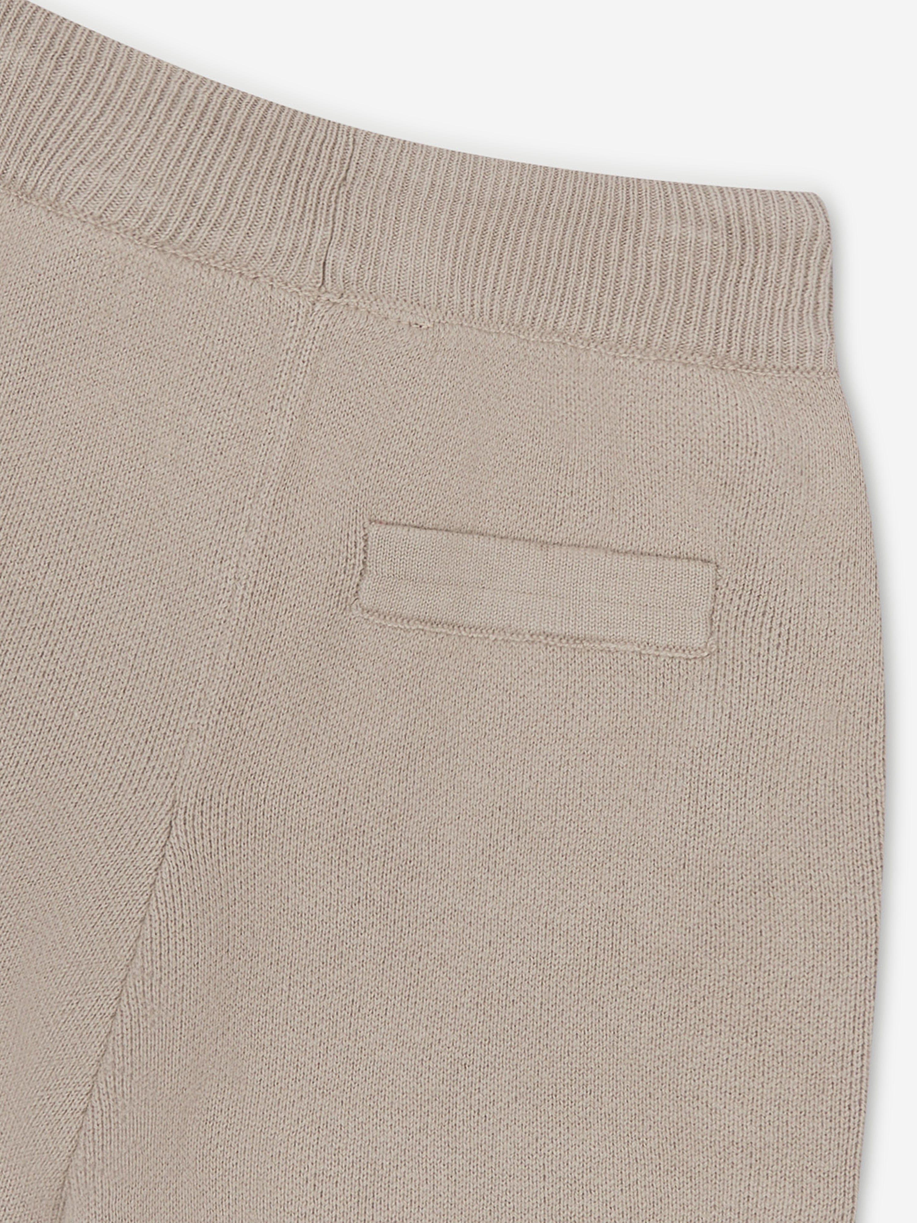 The Couture Club Kids Knitted Emblem Shorts in Beige