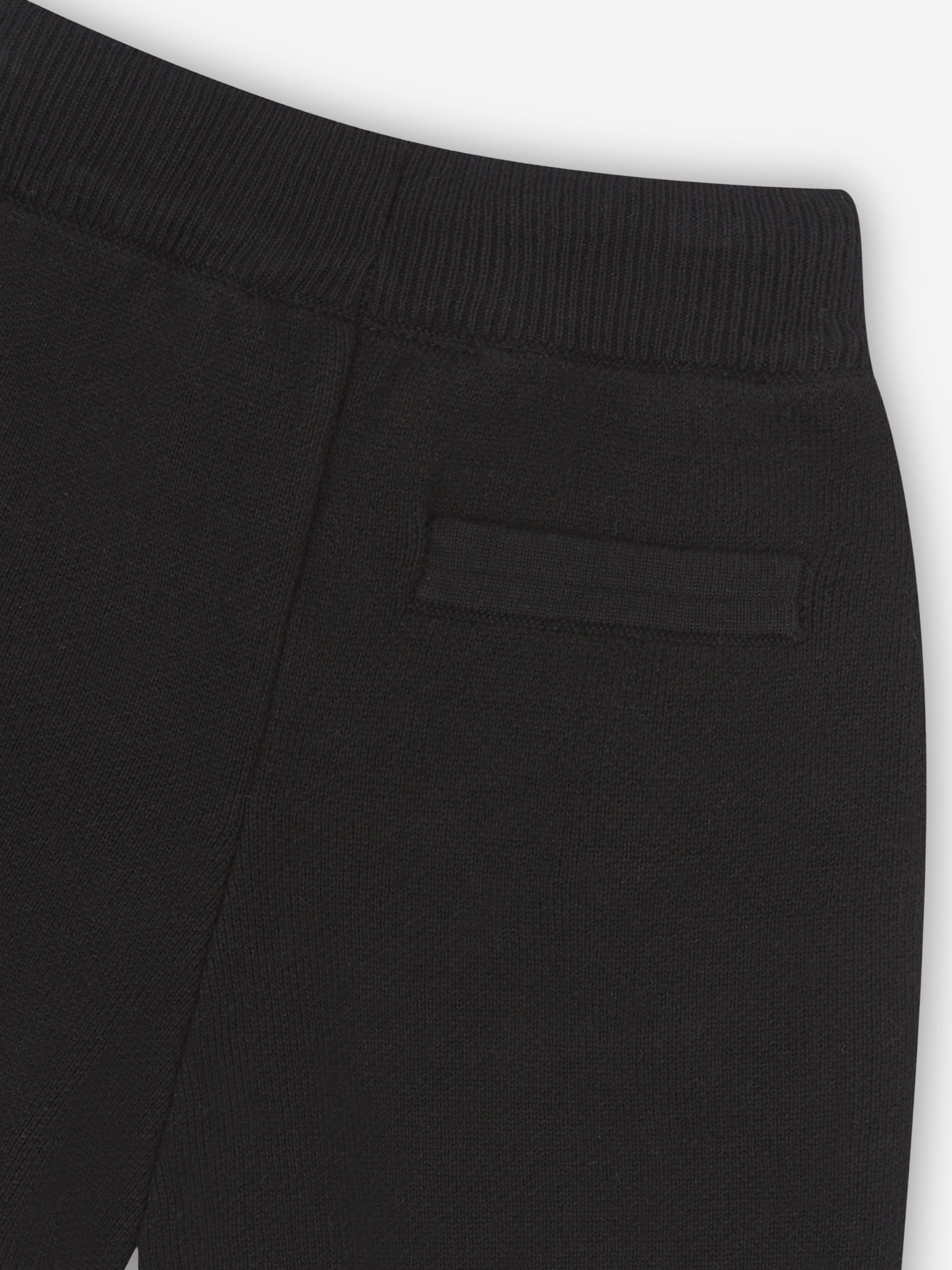 The Couture Club Kids Knitted Emblem Shorts in Black