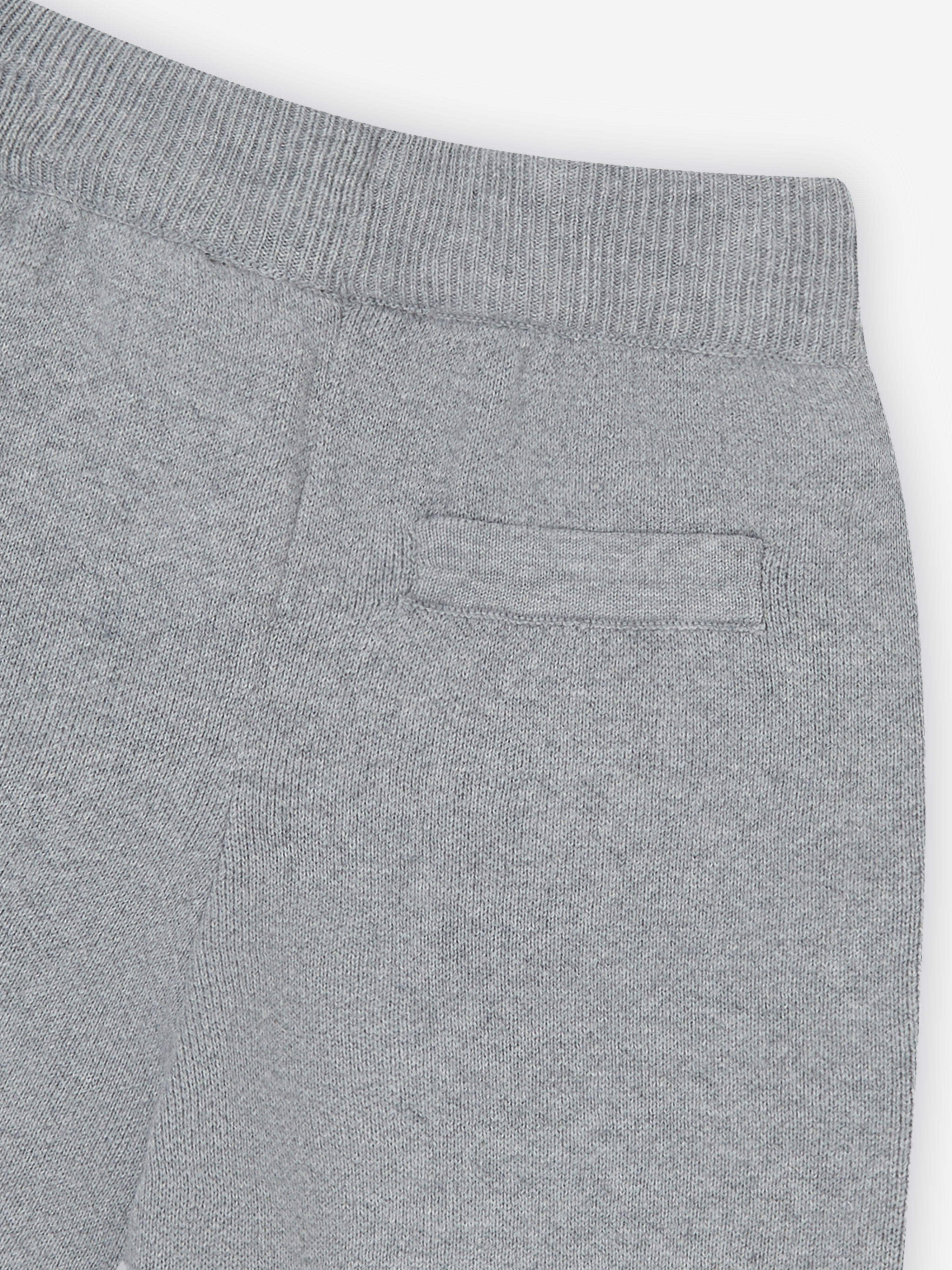 The Couture Club Kids Knitted Emblem Shorts in Grey