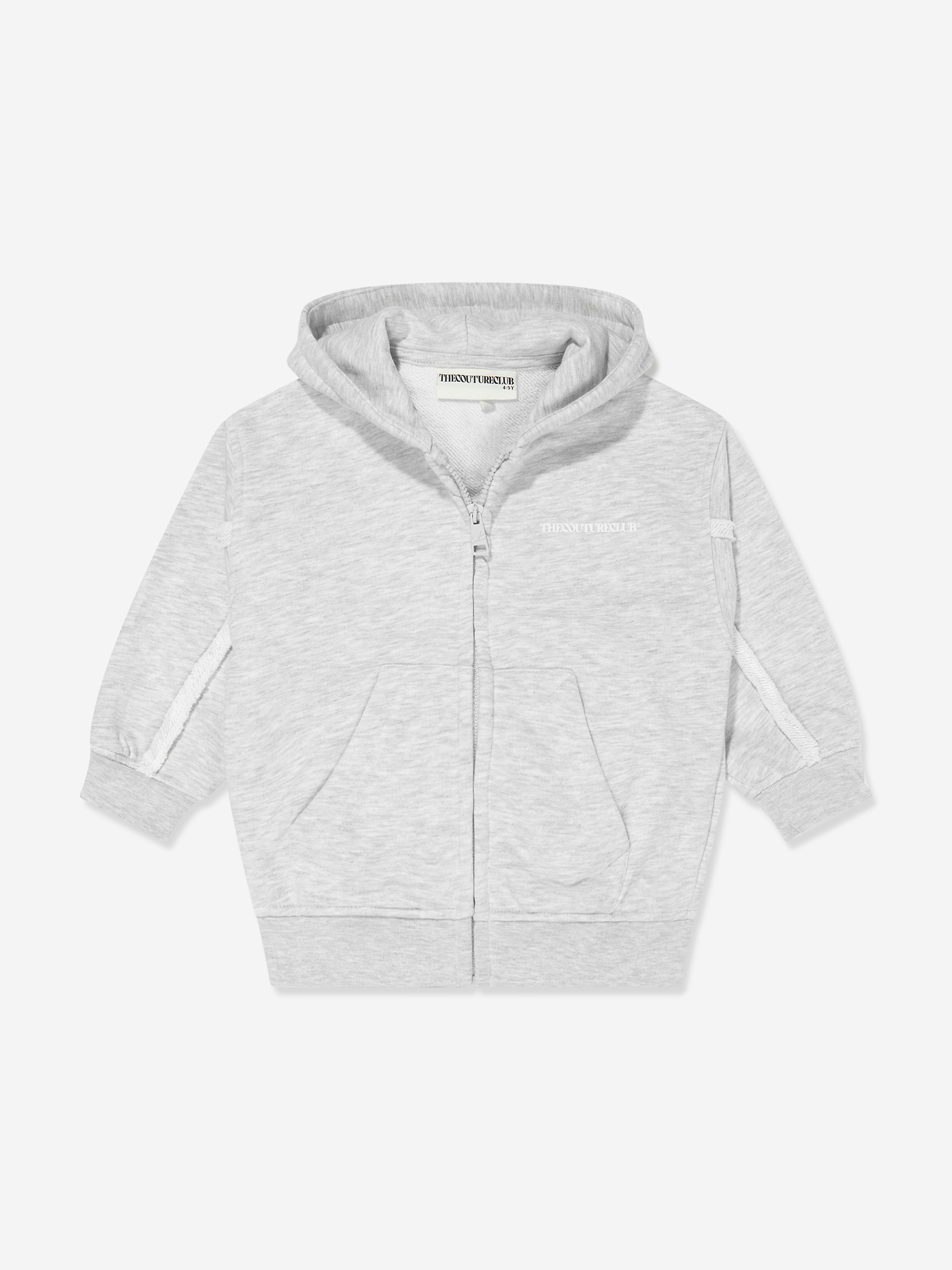 The Couture Club Kids Raw Seam Members Only Zip Up in Grey