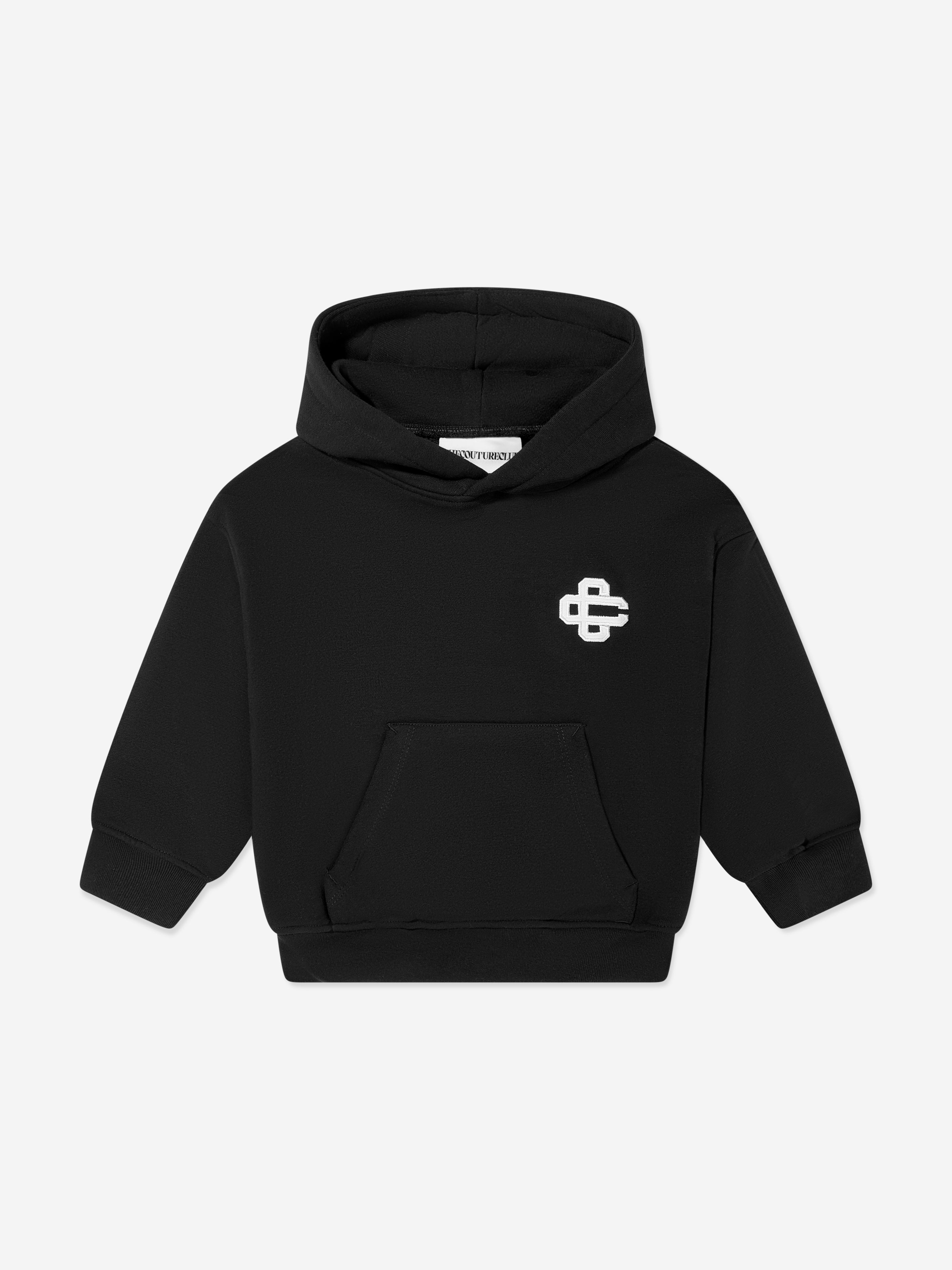 The Couture Club Kids Emblem Applique Hoodie in Black