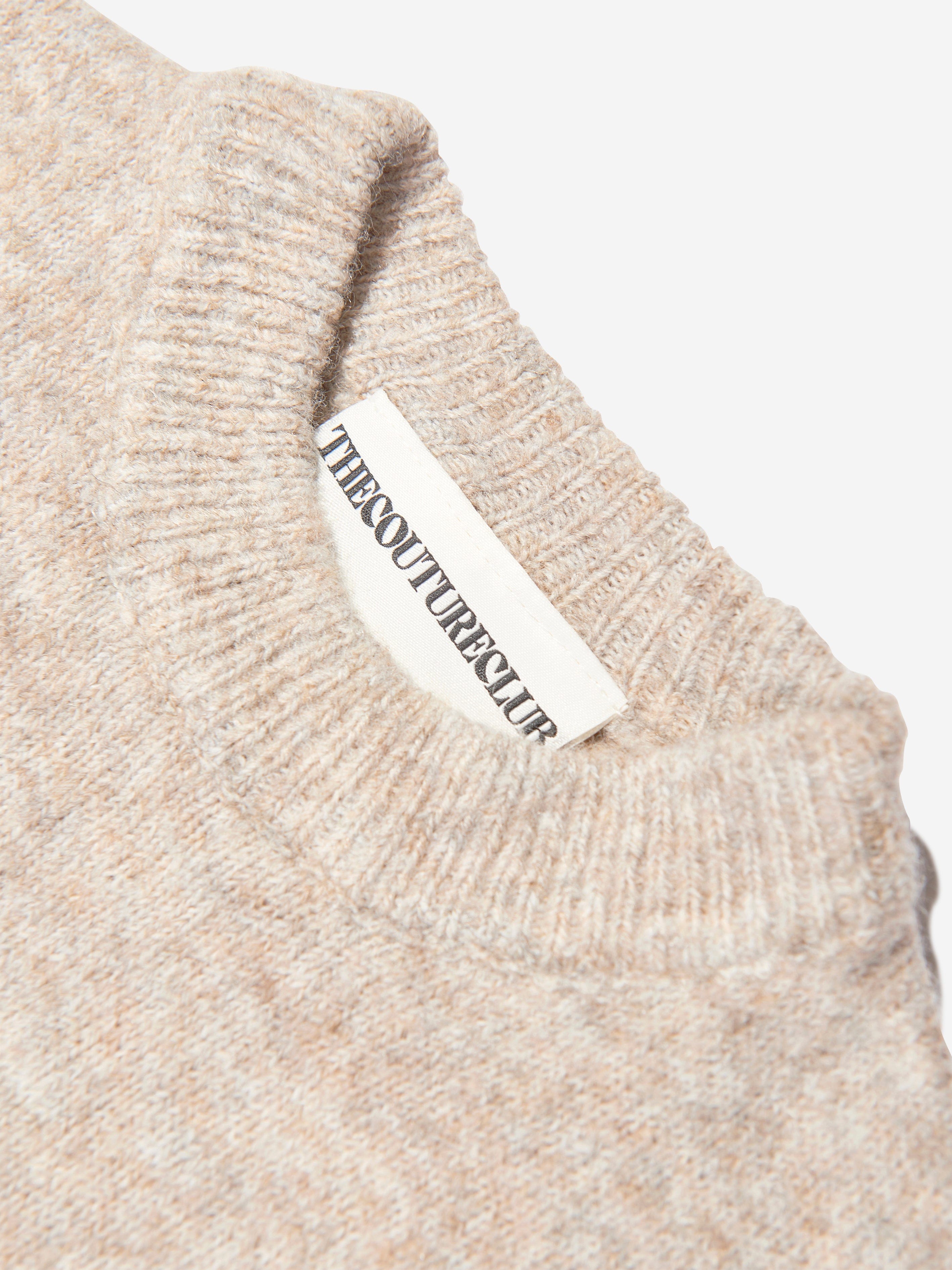 The Couture Club Kids Fluffy Knit Emblem Jumper in Beige