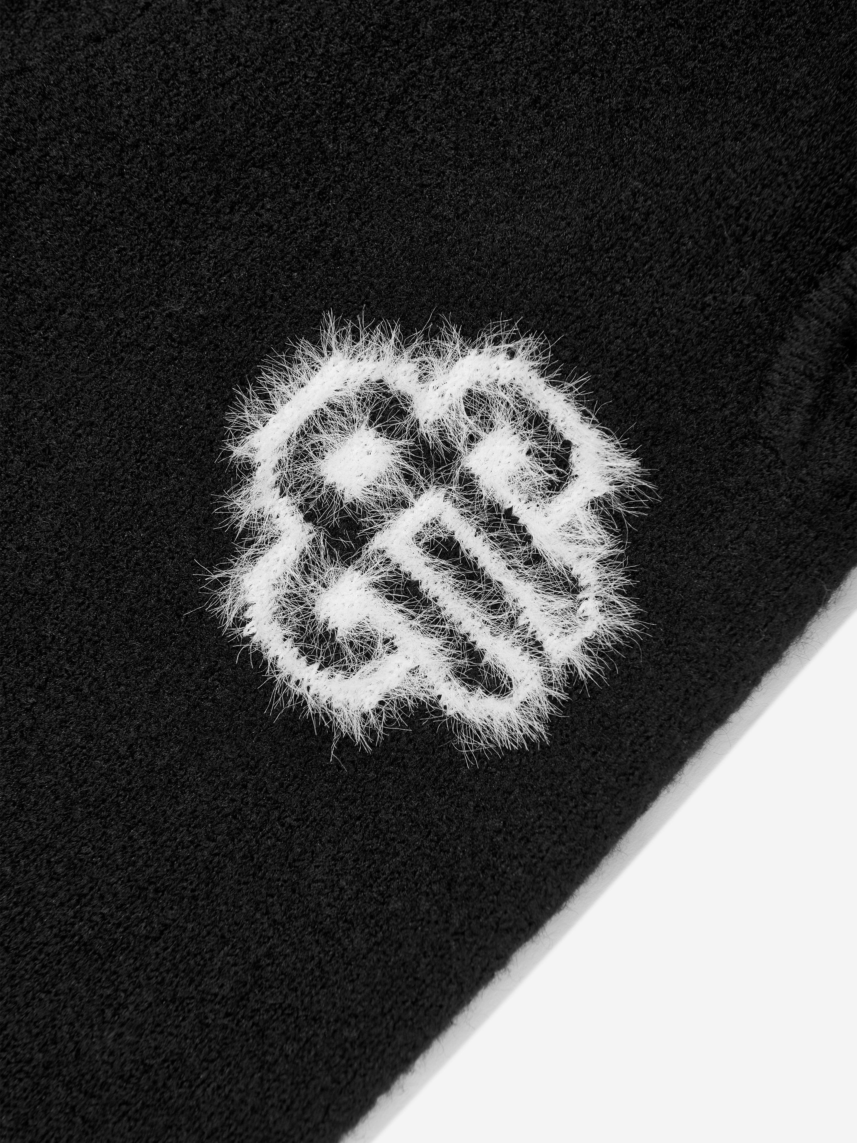 The Couture Club Kids Fluffy Knit Emblem Joggers in Black