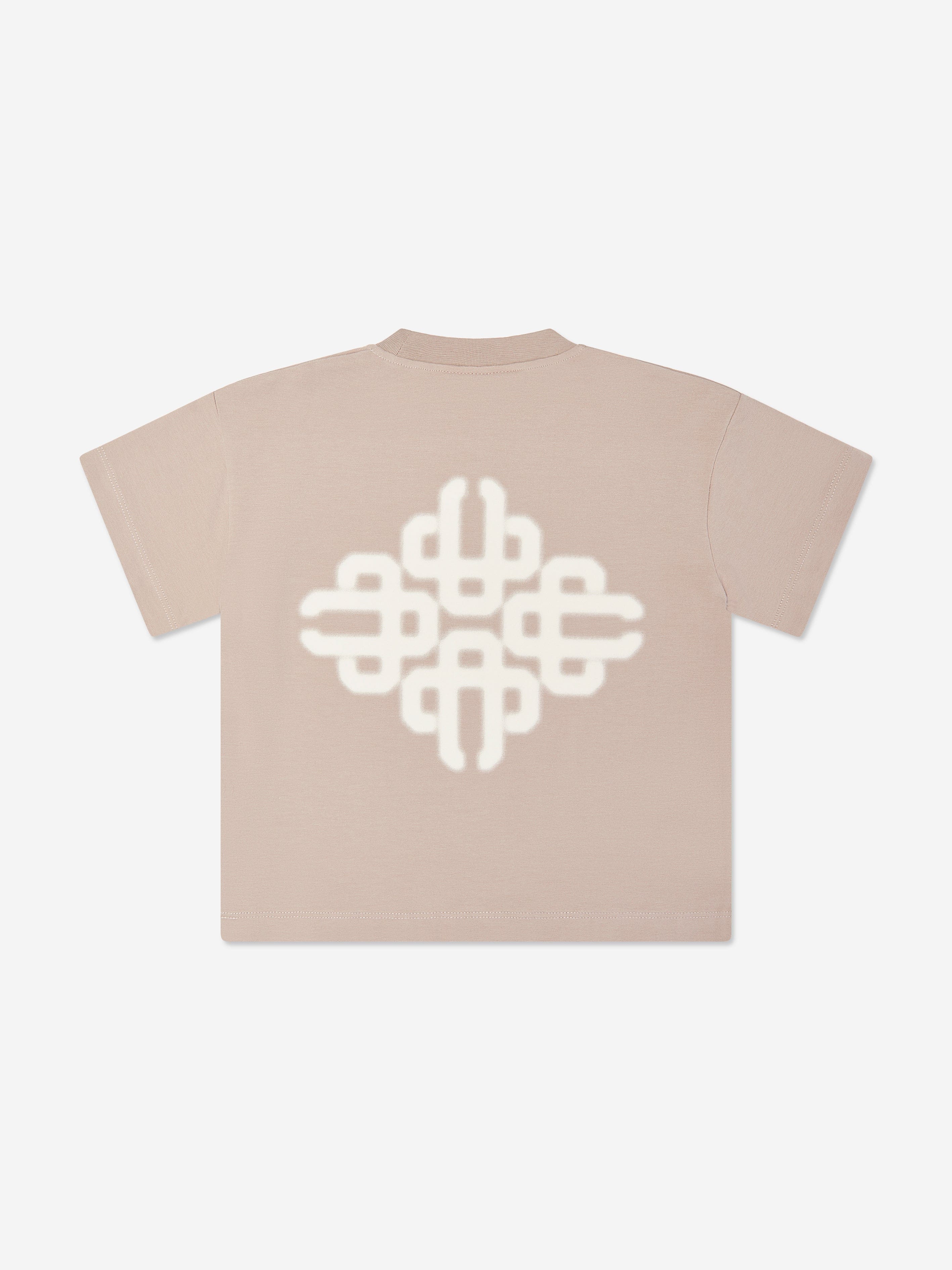 Kids Blurred Graphic Emblem T-Shirt in Brown